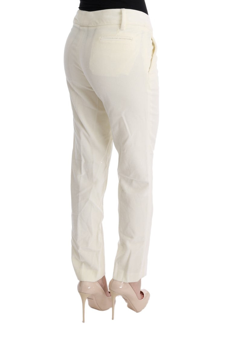 Pantalon décontracté coupe droite en coton blanc Ermanno Scervino