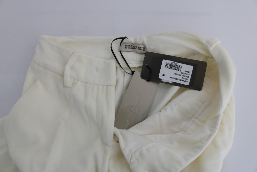 Pantalon décontracté coupe droite en coton blanc Ermanno Scervino