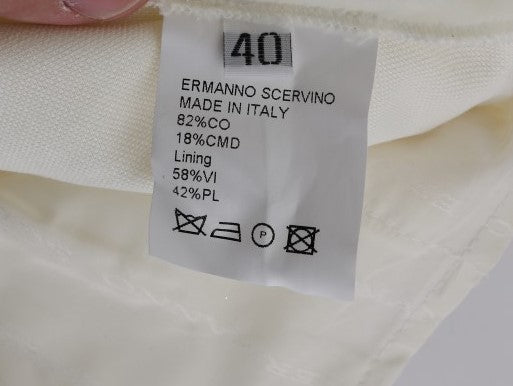 Pantalon décontracté coupe droite en coton blanc Ermanno Scervino
