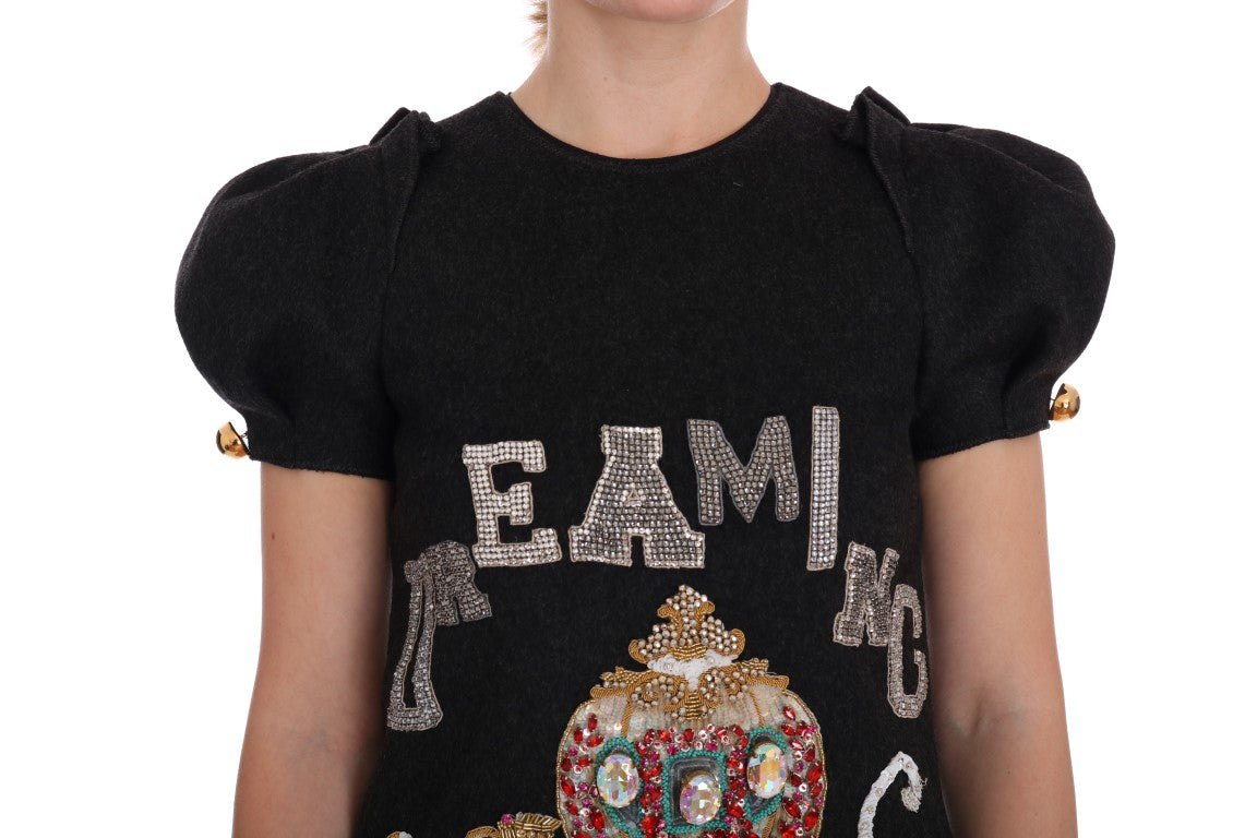 Robe grise à cristaux Dolce & Gabbana « Dreaming of My Prince »