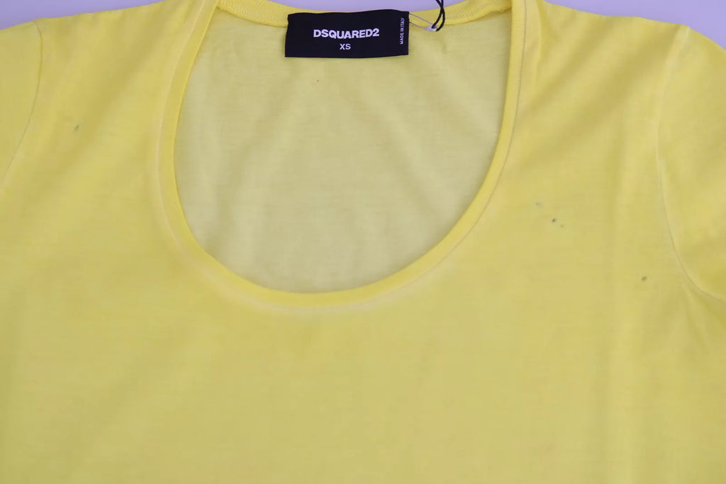 Haut chemise chemisier Dsquared² jaune à manches courtes et col rond