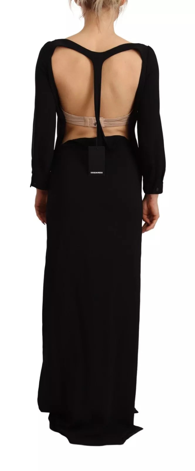 Dsquared² Black Long Dress for Women detail view