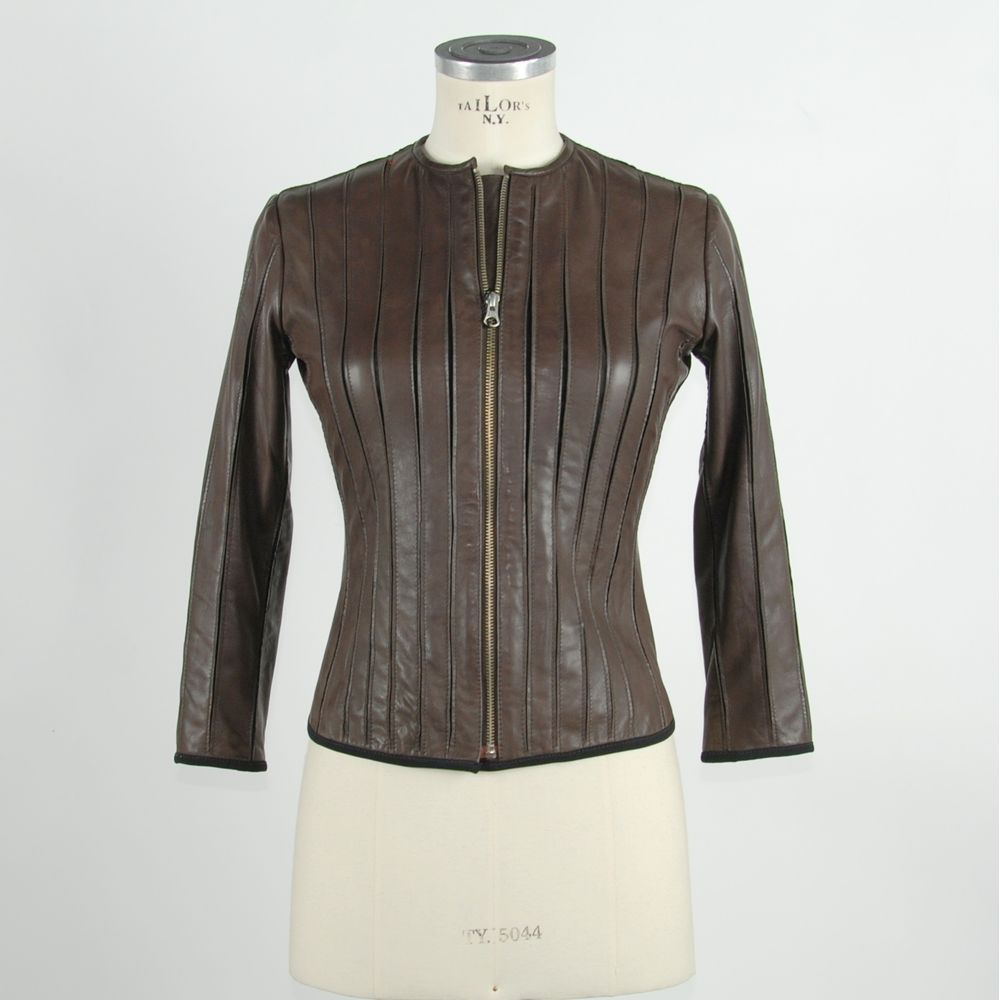 Emilio Romanelli Brown Leather Jackets for Women