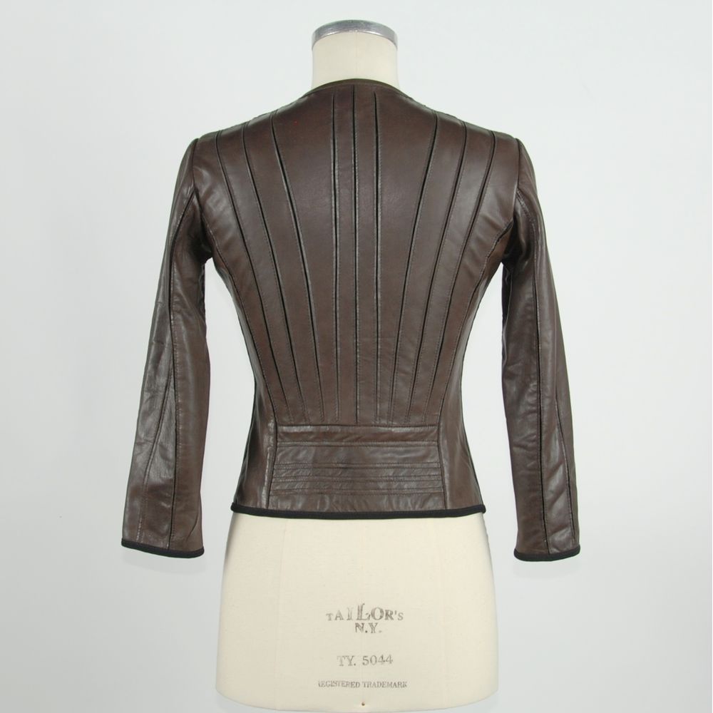 Emilio Romanelli Brown Leather Jackets for Women alternate view