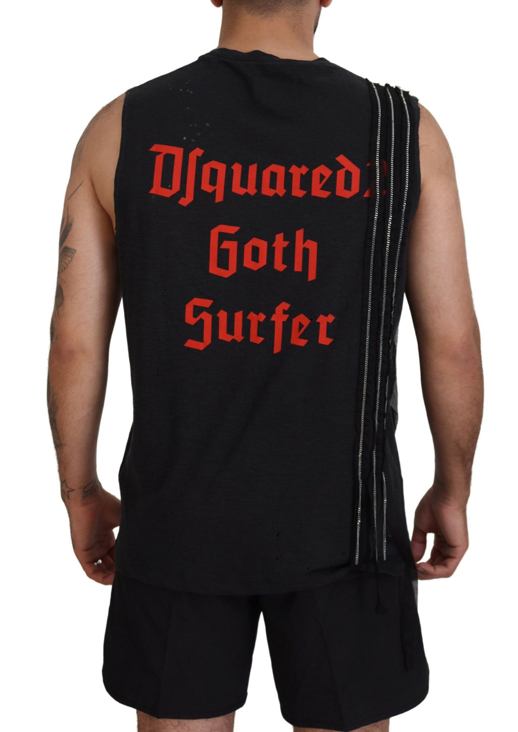 Dsquared² Black Sleeveless T-Shirt for Men detail view