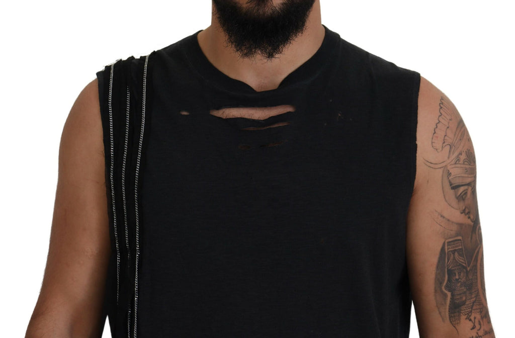 Dsquared² Black Sleeveless T-Shirt for Men side view
