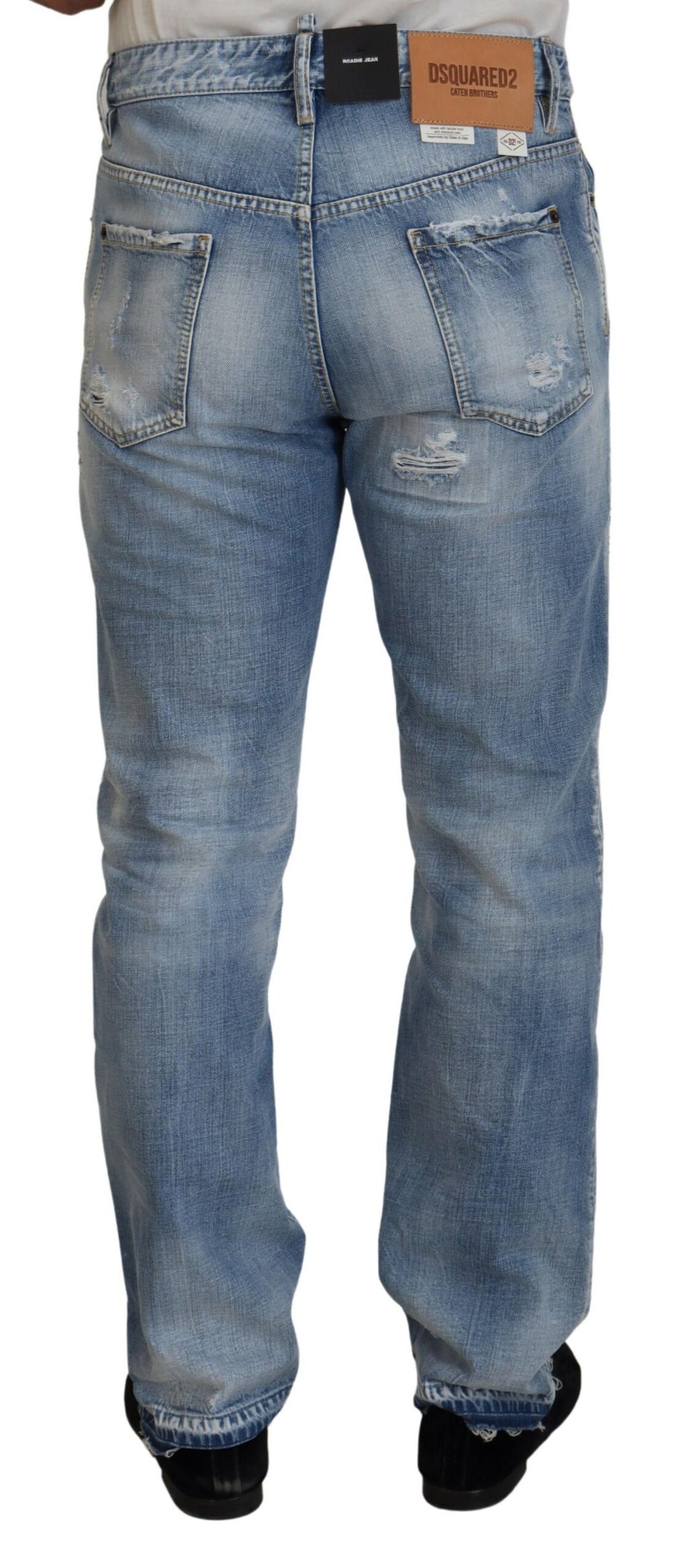 Jean décontracté droit Dsquared² bleu délavé pour homme