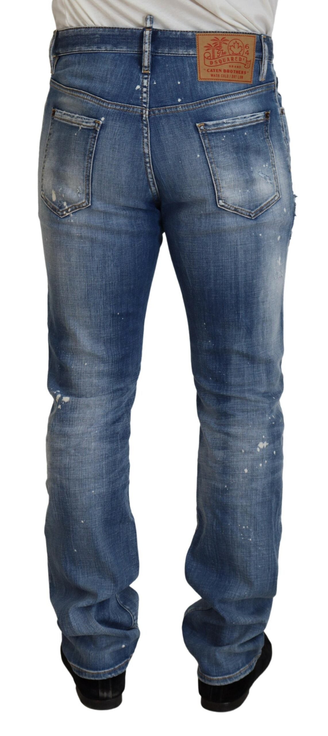 Dsquared² Blue Straight Leg Jeans for Men detail view
