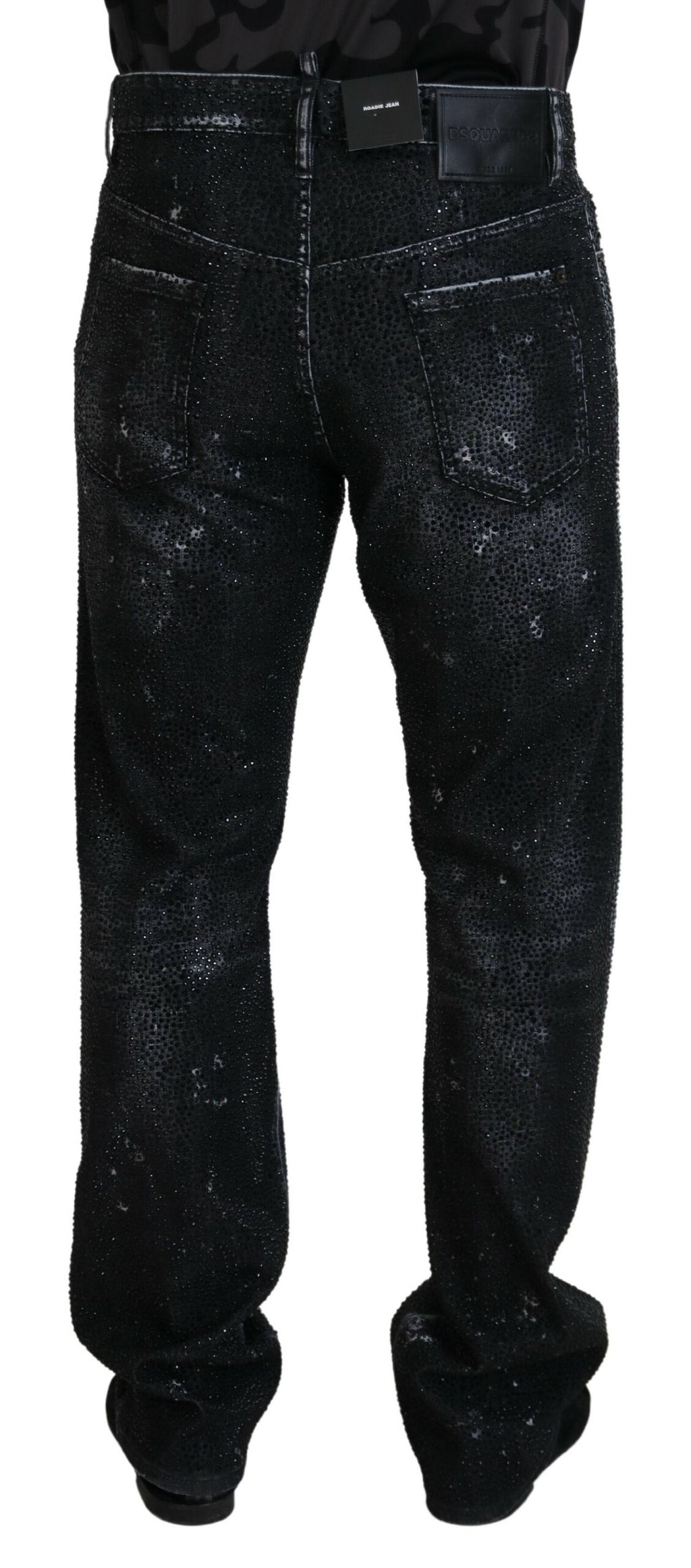 Dsquared² Black Straight Leg Jeans for Men detail view