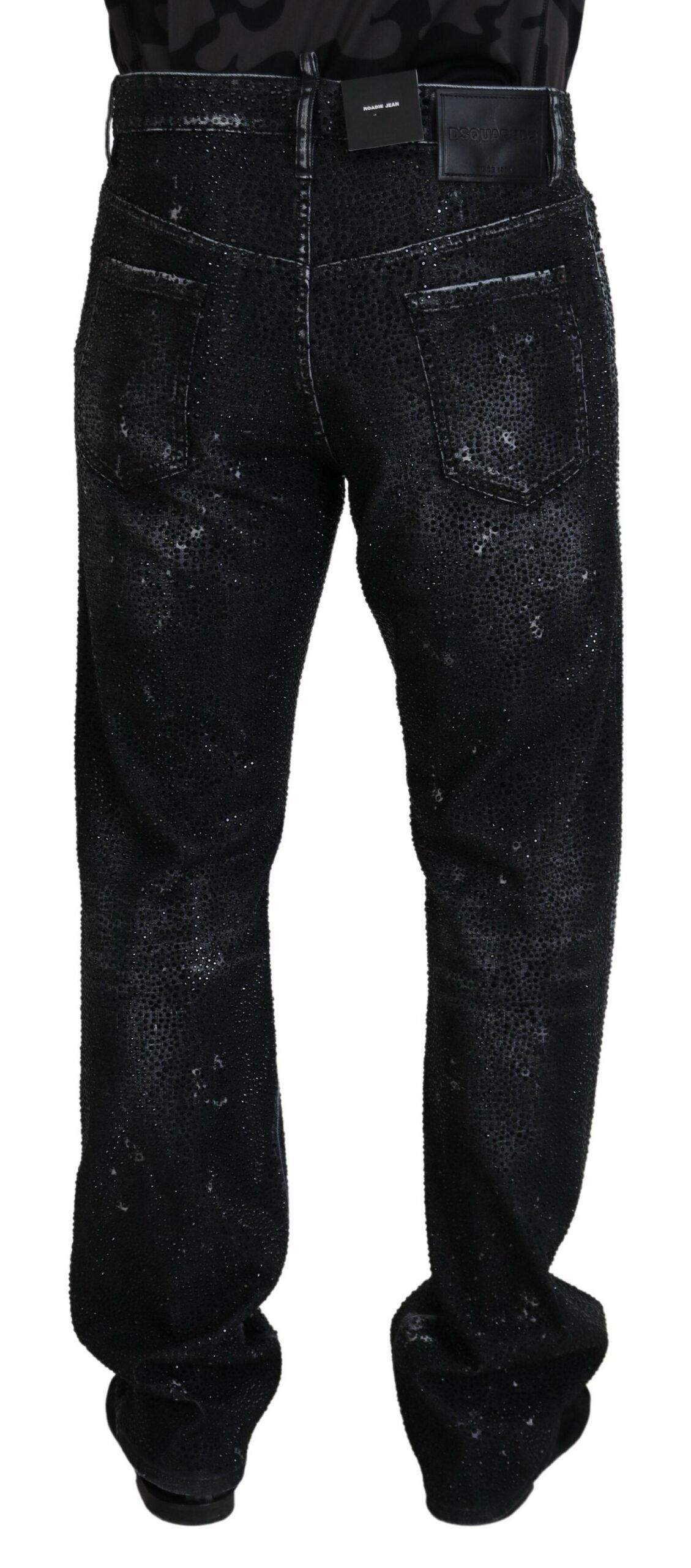 Dsquared² Black Straight Leg Jeans for Men detail view