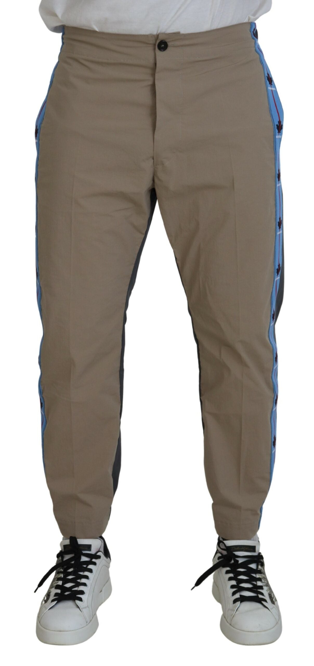 Pantalon décontracté bicolore Dsquared² en coton gris marron pour homme