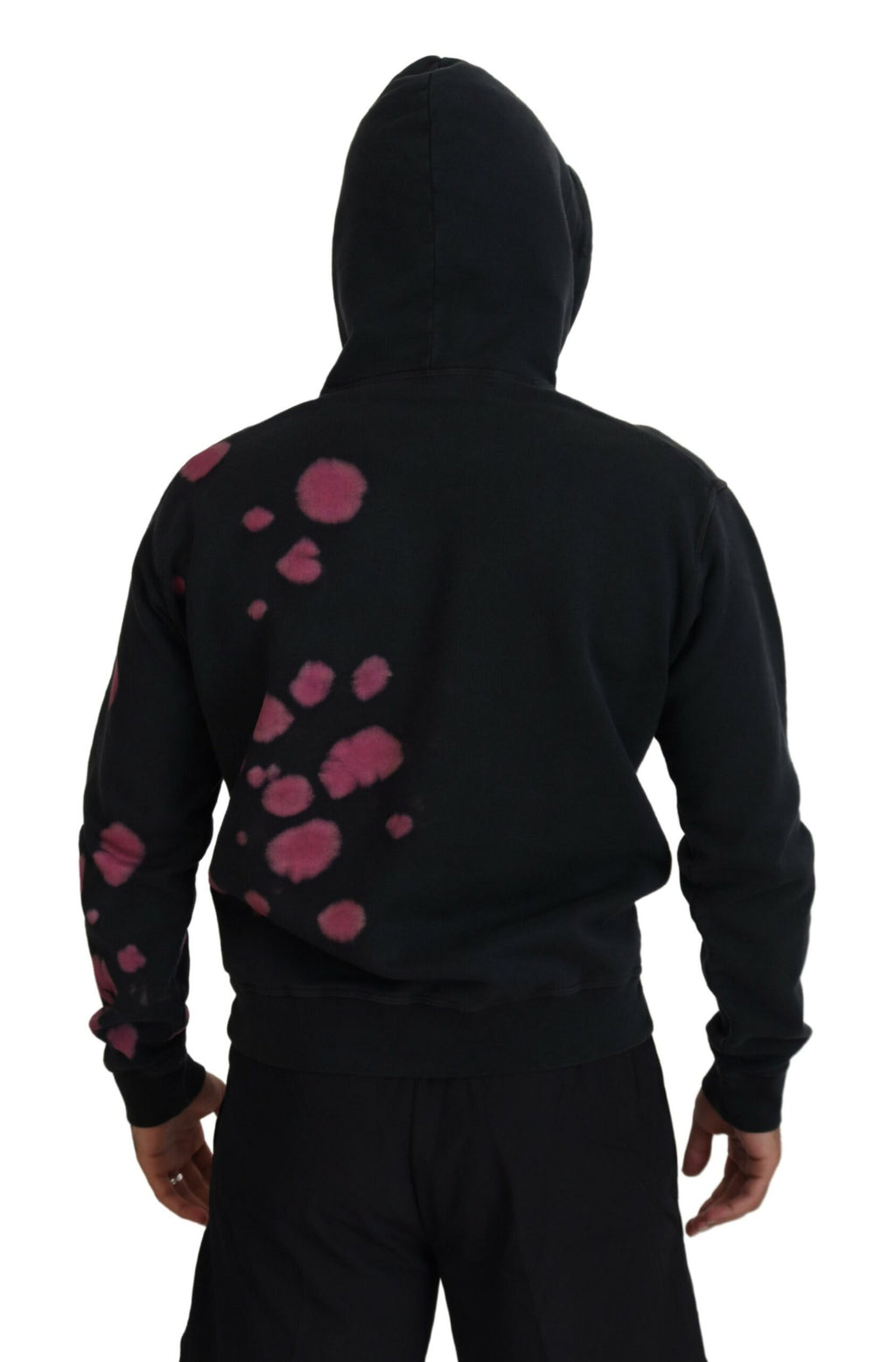 Dsquared² Sweat-shirt à capuche en coton noir tie-dye