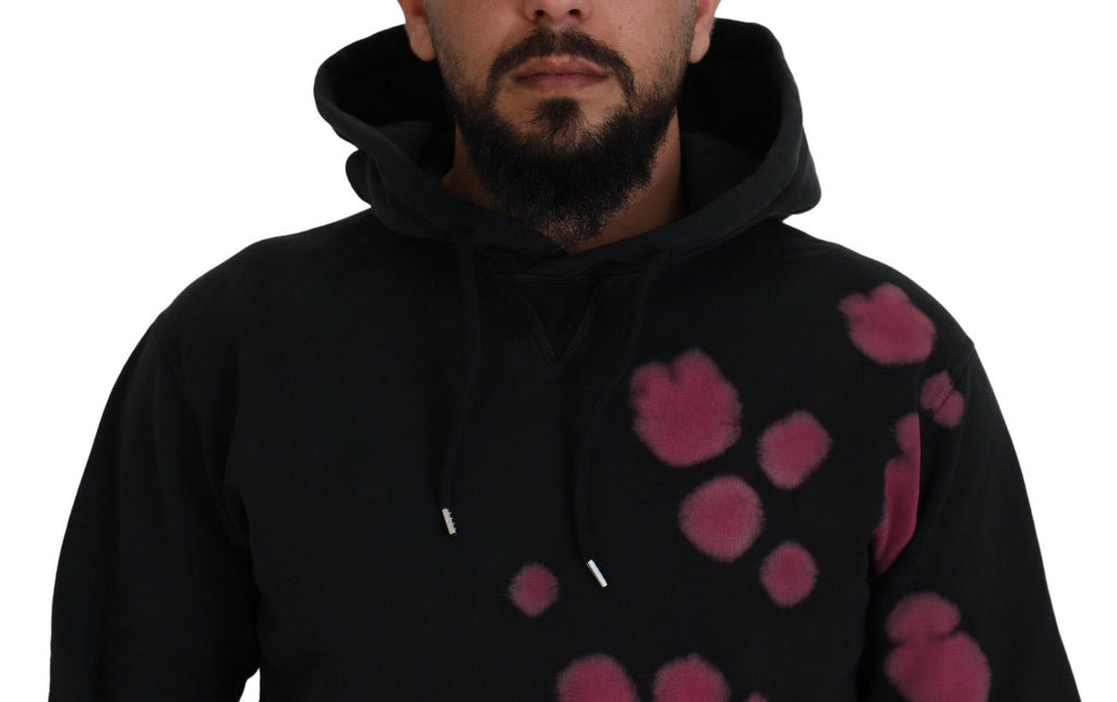 Dsquared² Sweat-shirt à capuche en coton noir tie-dye