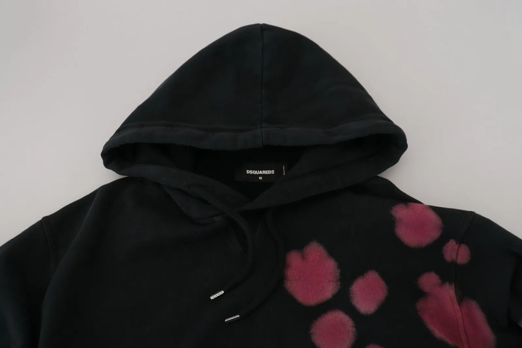 Dsquared² Sweat-shirt à capuche en coton noir tie-dye