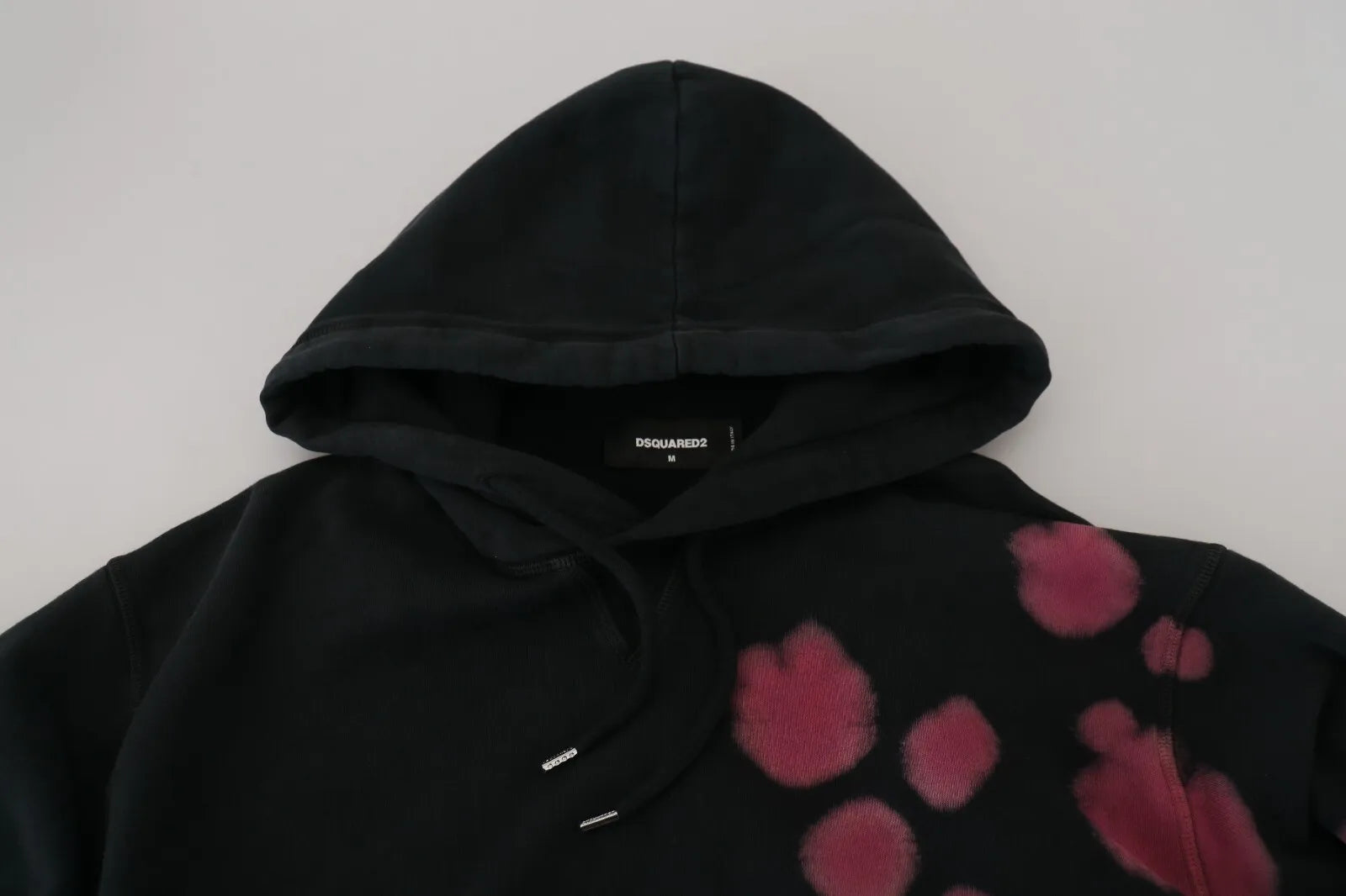 Dsquared² Sweat-shirt à capuche en coton noir tie-dye