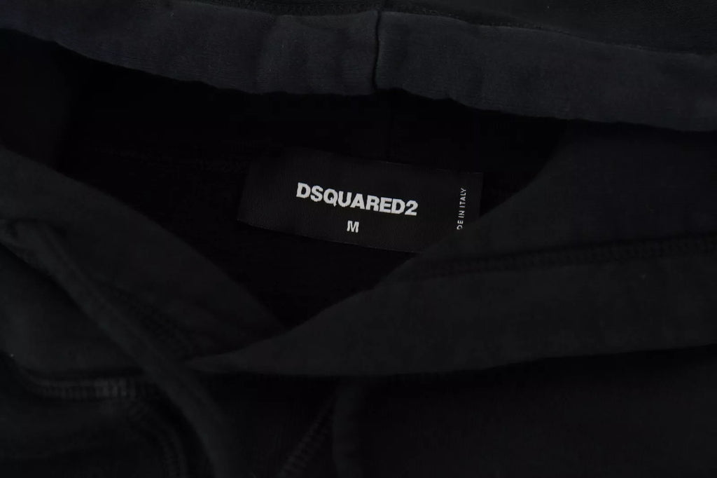 Dsquared² Sweat-shirt à capuche en coton noir tie-dye