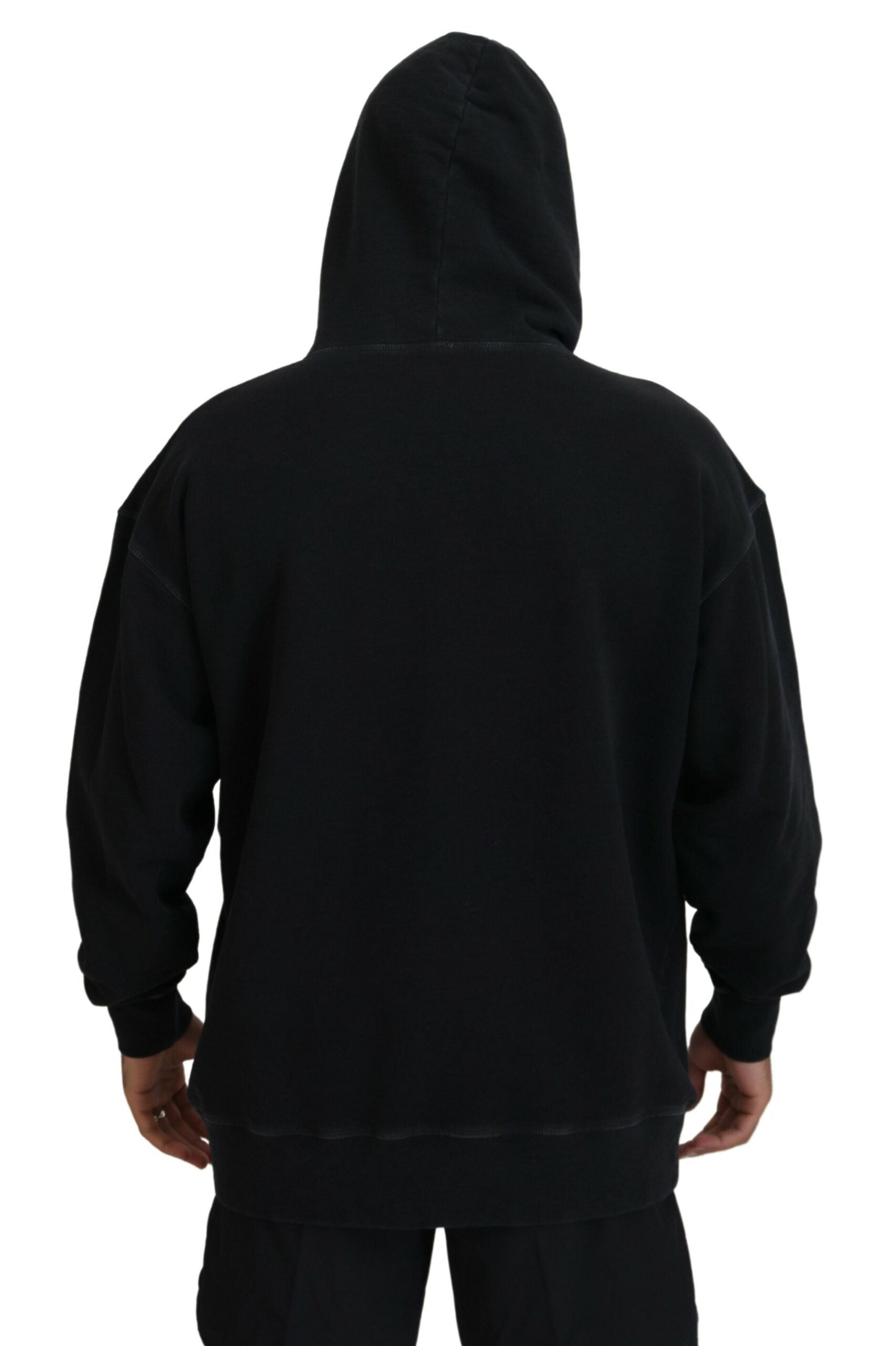 Dsquared² Black Hoodie for Men detail view