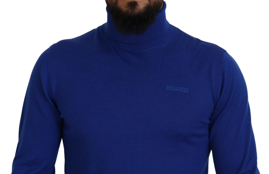 Pull à col roulé à manches longues imprimé logo bleu Dsquared²