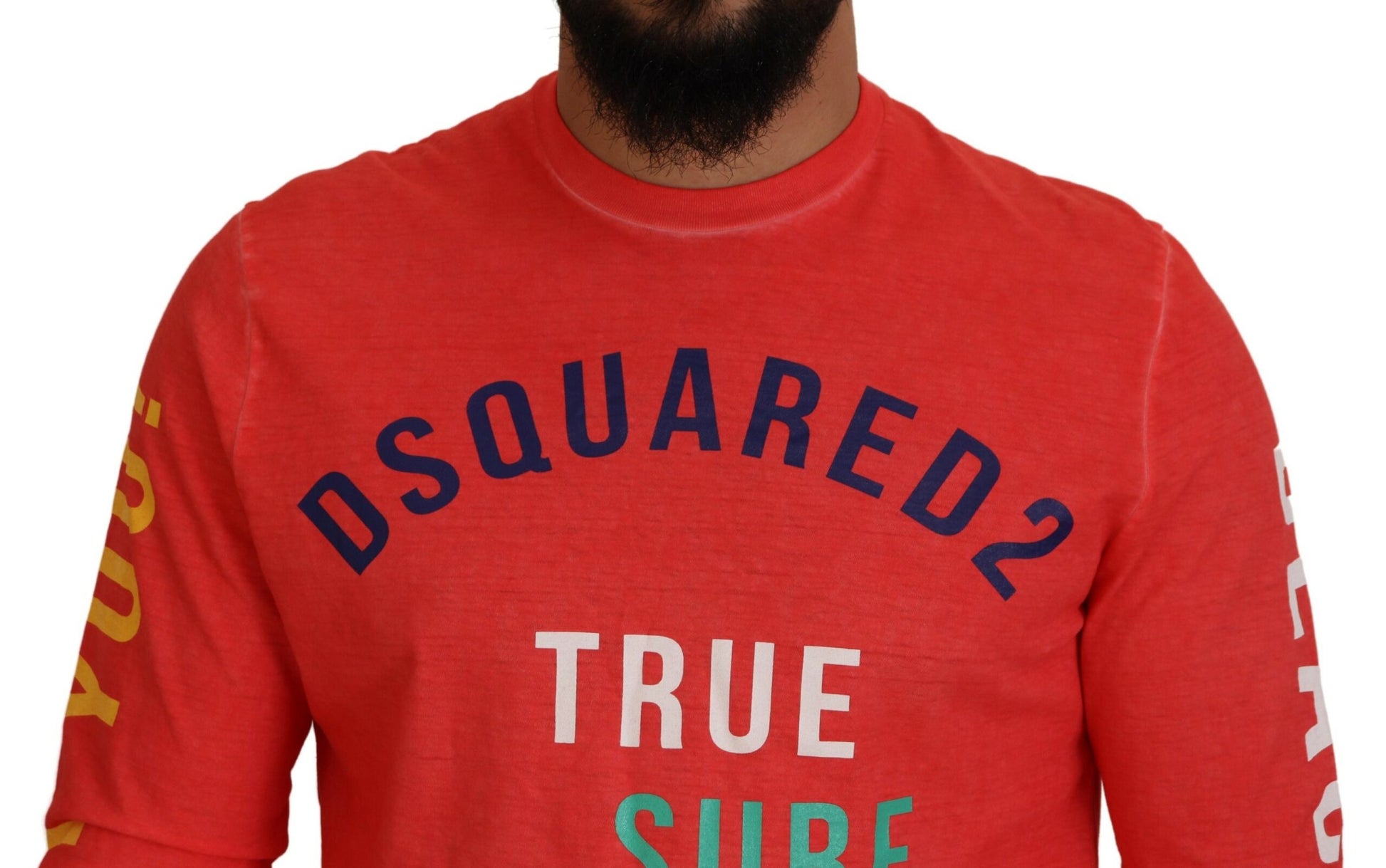 Dsquared² Orange Long Sleeve T-Shirt for Men side view