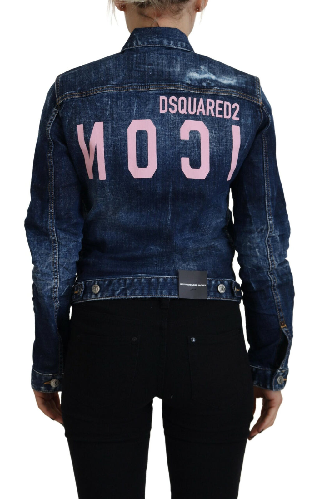 Veste en jean Dsquared² Blue Icon imprimée et délavée
