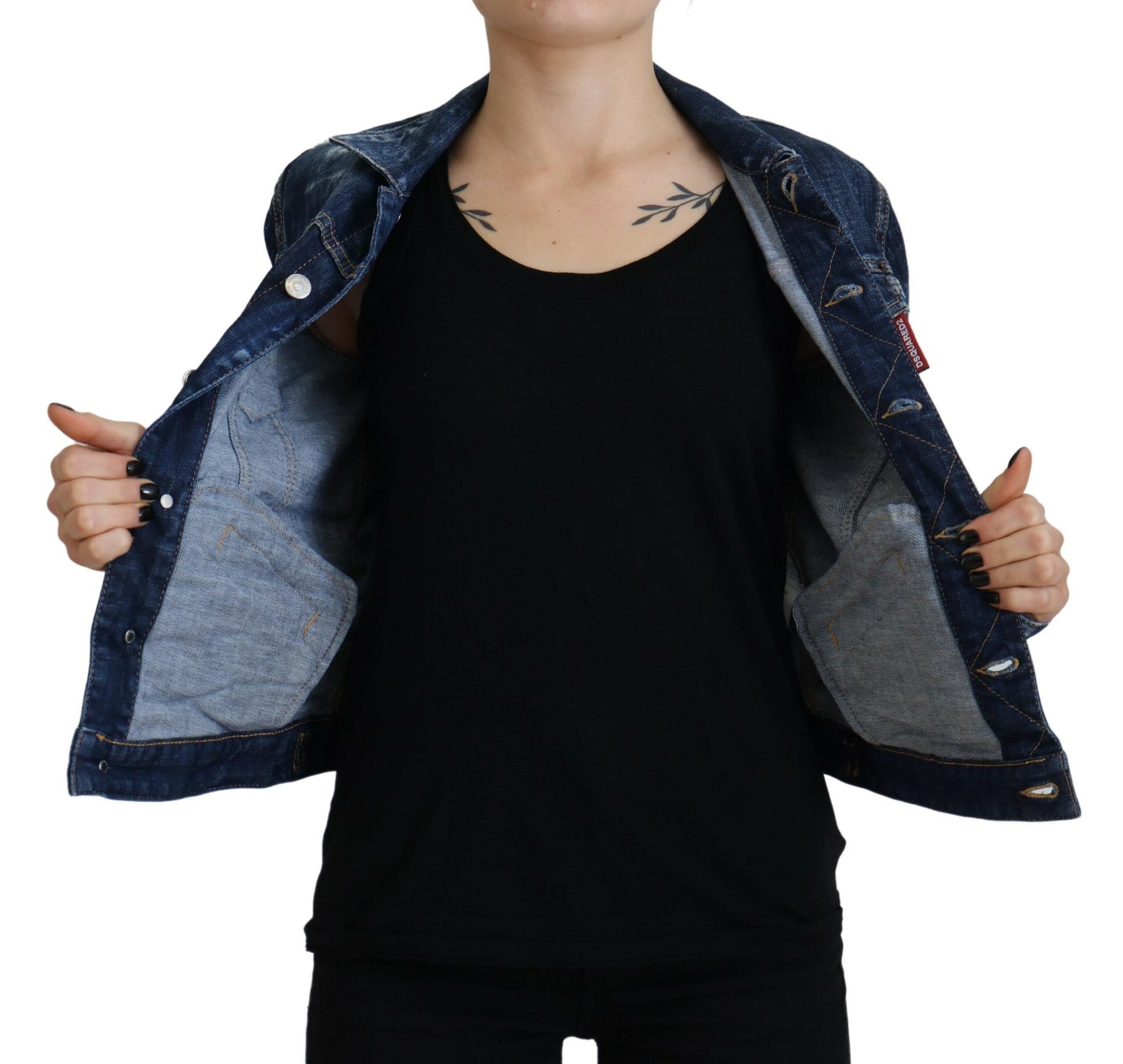 Veste en jean Dsquared² Blue Icon imprimée et délavée