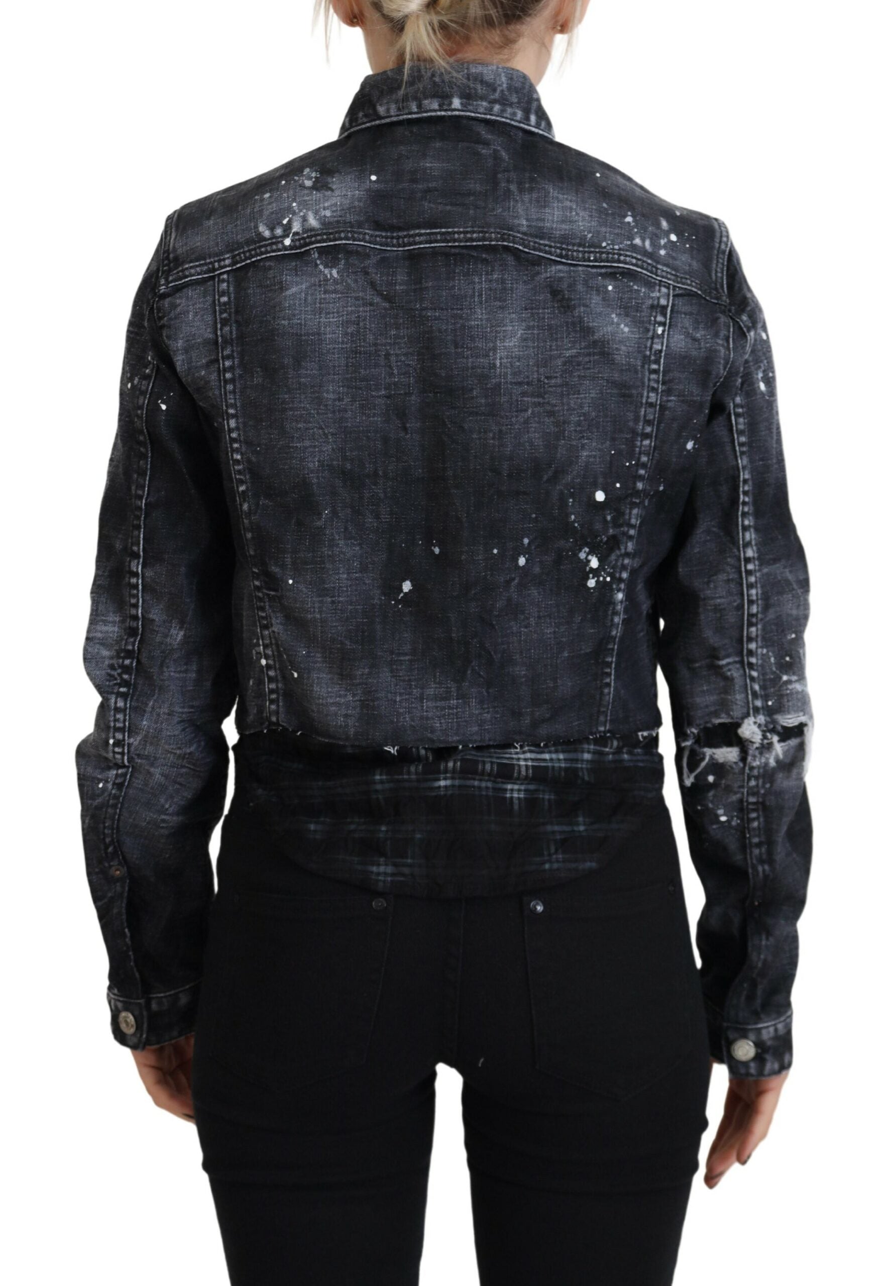 Dsquared² Grey Denim Jackets for Women side view