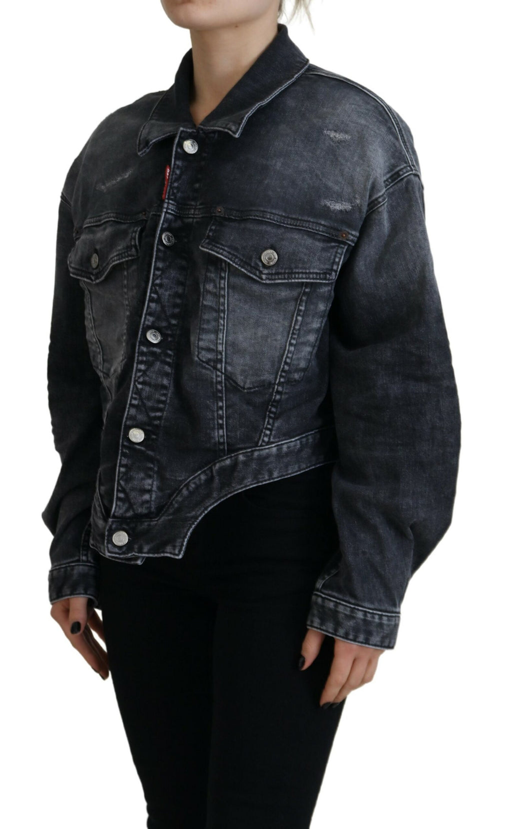 Dsquared² Grey Denim Jackets for Women detail view
