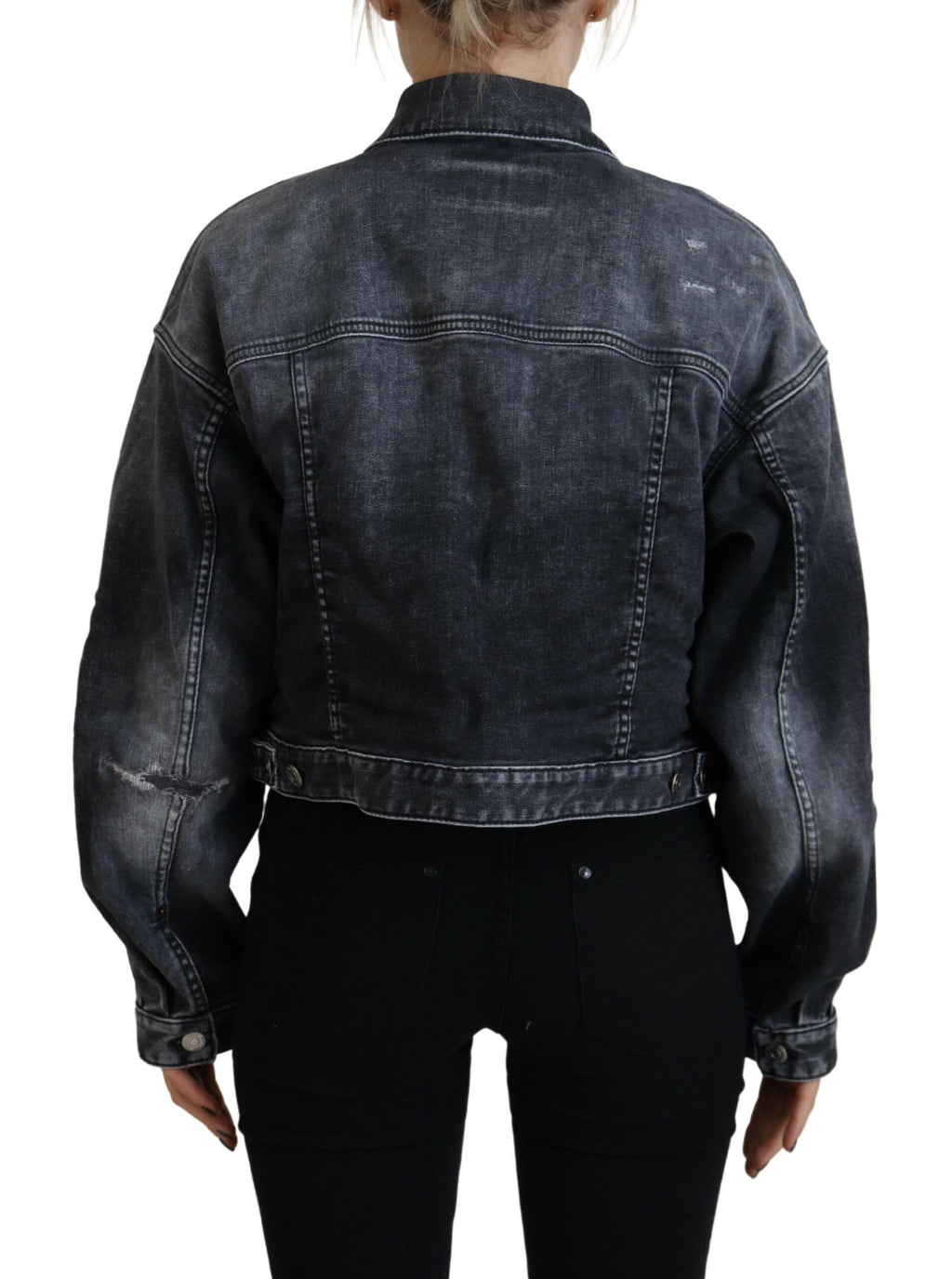 Dsquared² Grey Denim Jackets for Women side view