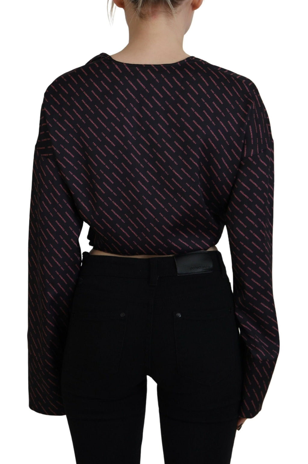 Dsquared² Black Long Sleeve T-Shirt for Women side view