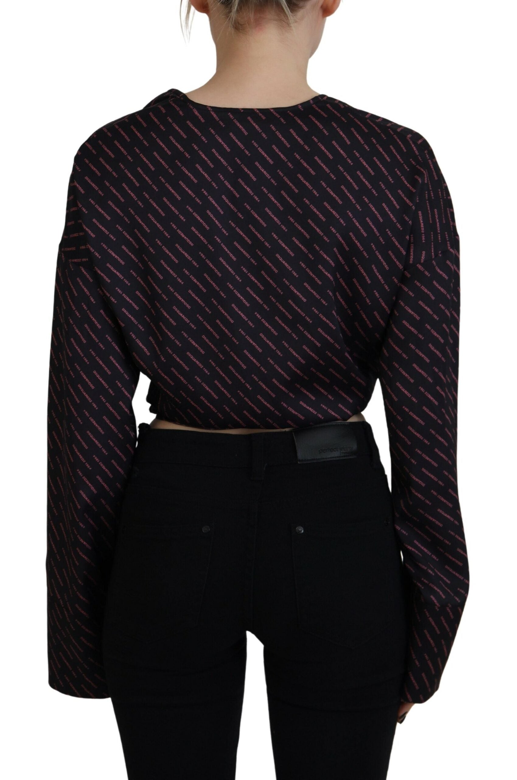 Dsquared² Black Long Sleeve T-Shirt for Women side view
