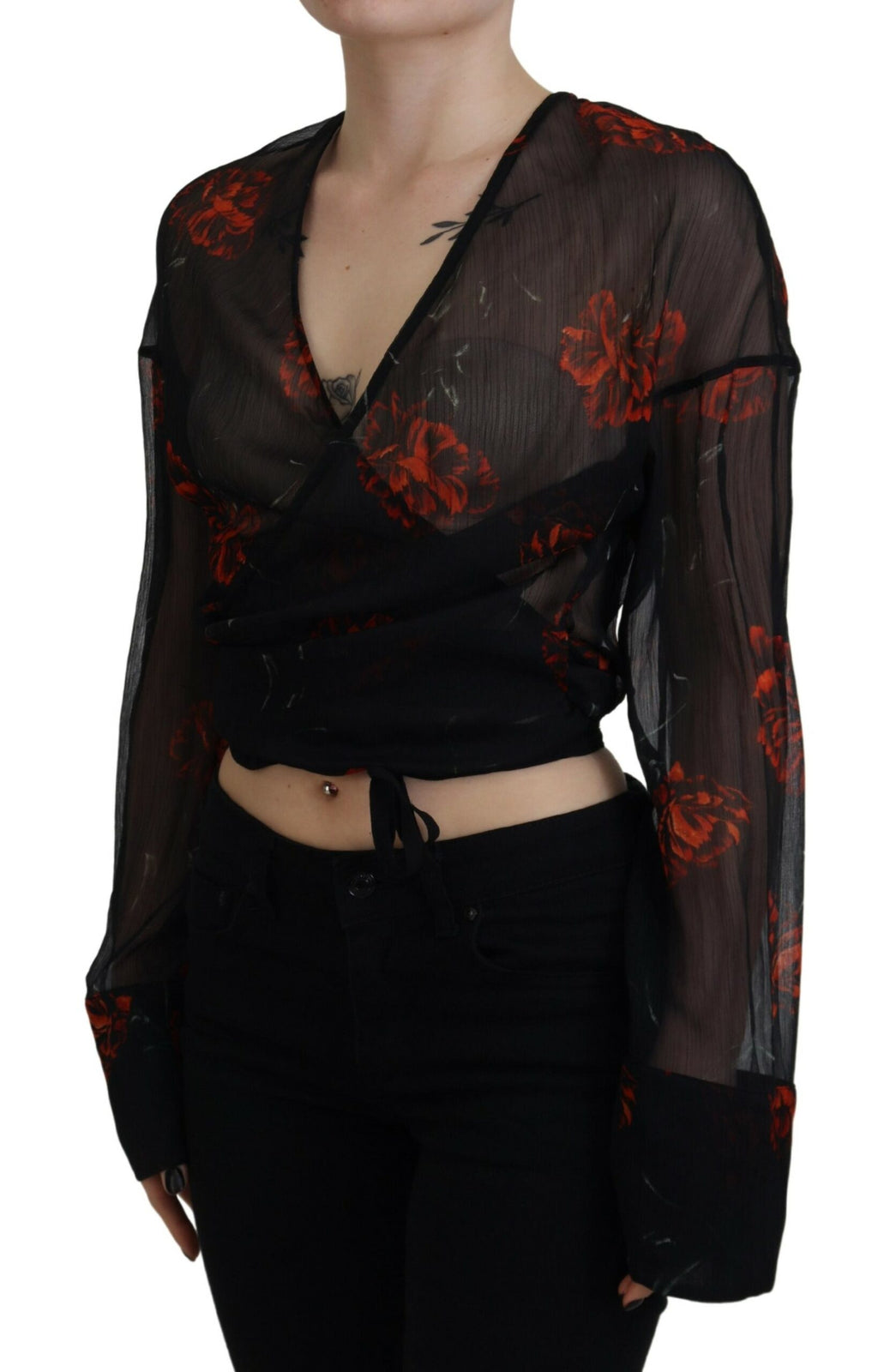 Dsquared² Black Long Sleeve T-Shirt for Women detail view