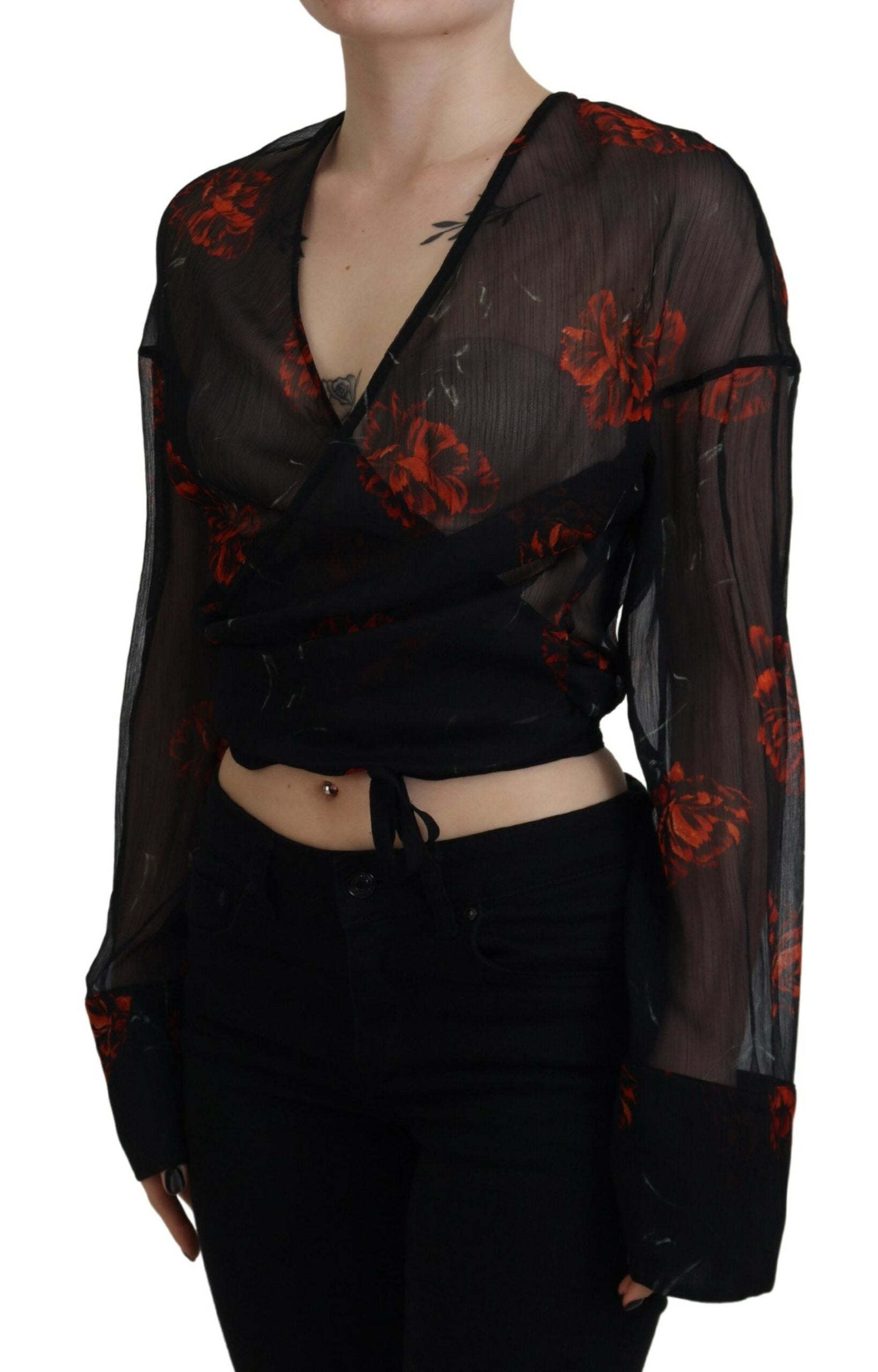 Dsquared² Black Long Sleeve T-Shirt for Women detail view