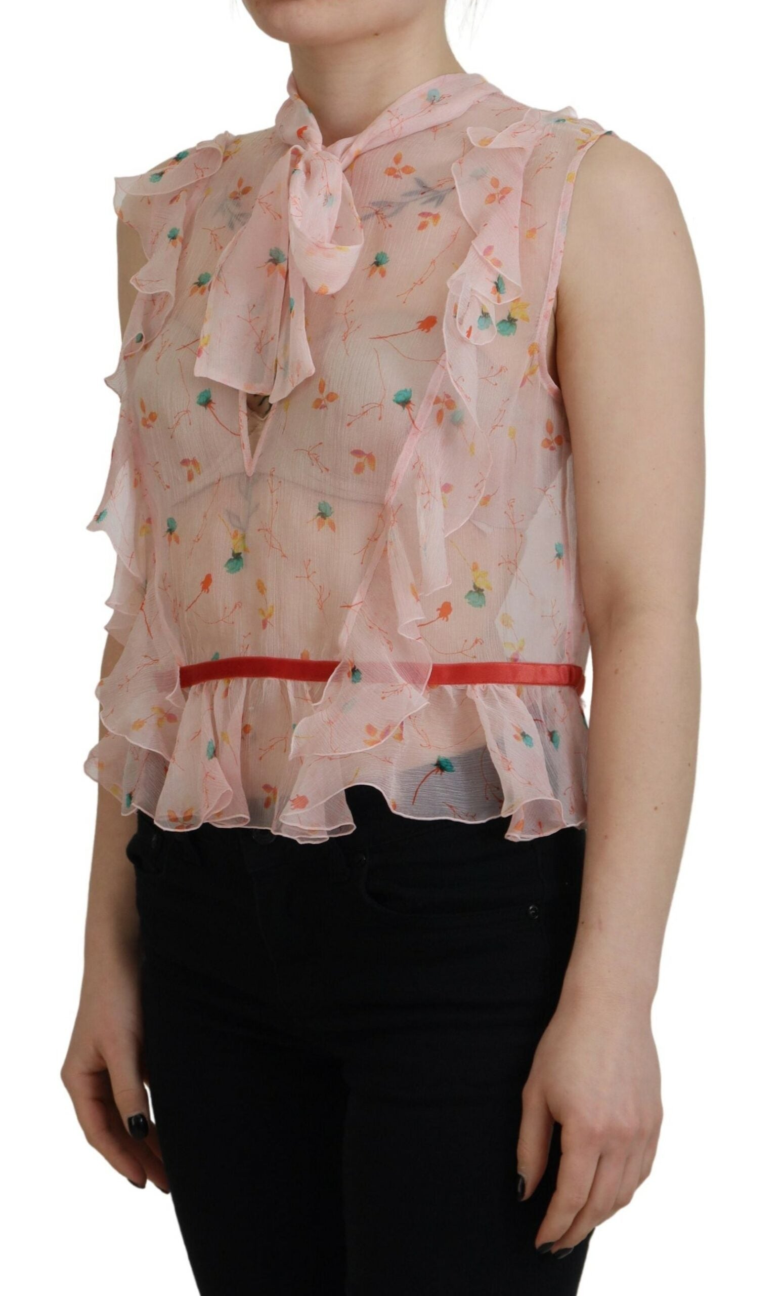 Dsquared² Pink Sleeveless T-Shirt for Women detail view