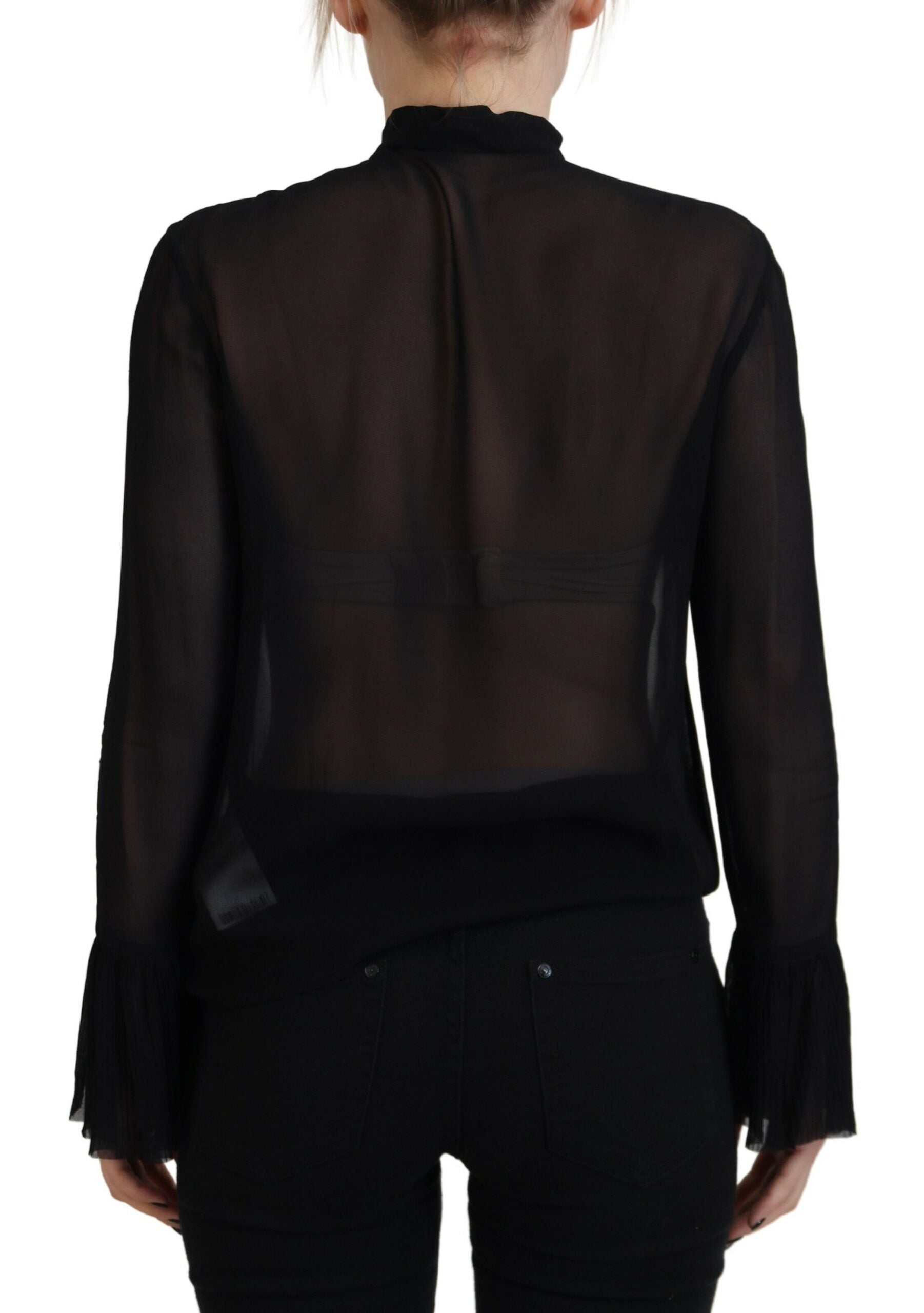 Dsquared² Black Long Sleeve T-Shirt for Women side view