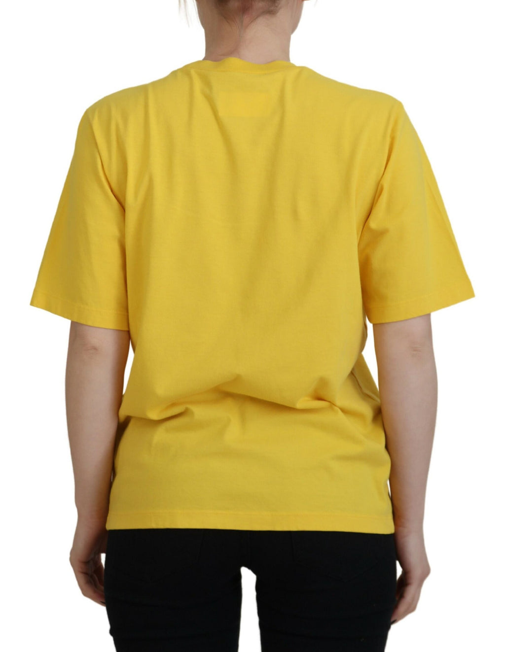 T-shirt en coton à col rond Dsquared² imprimé logo jaune Easy Tee