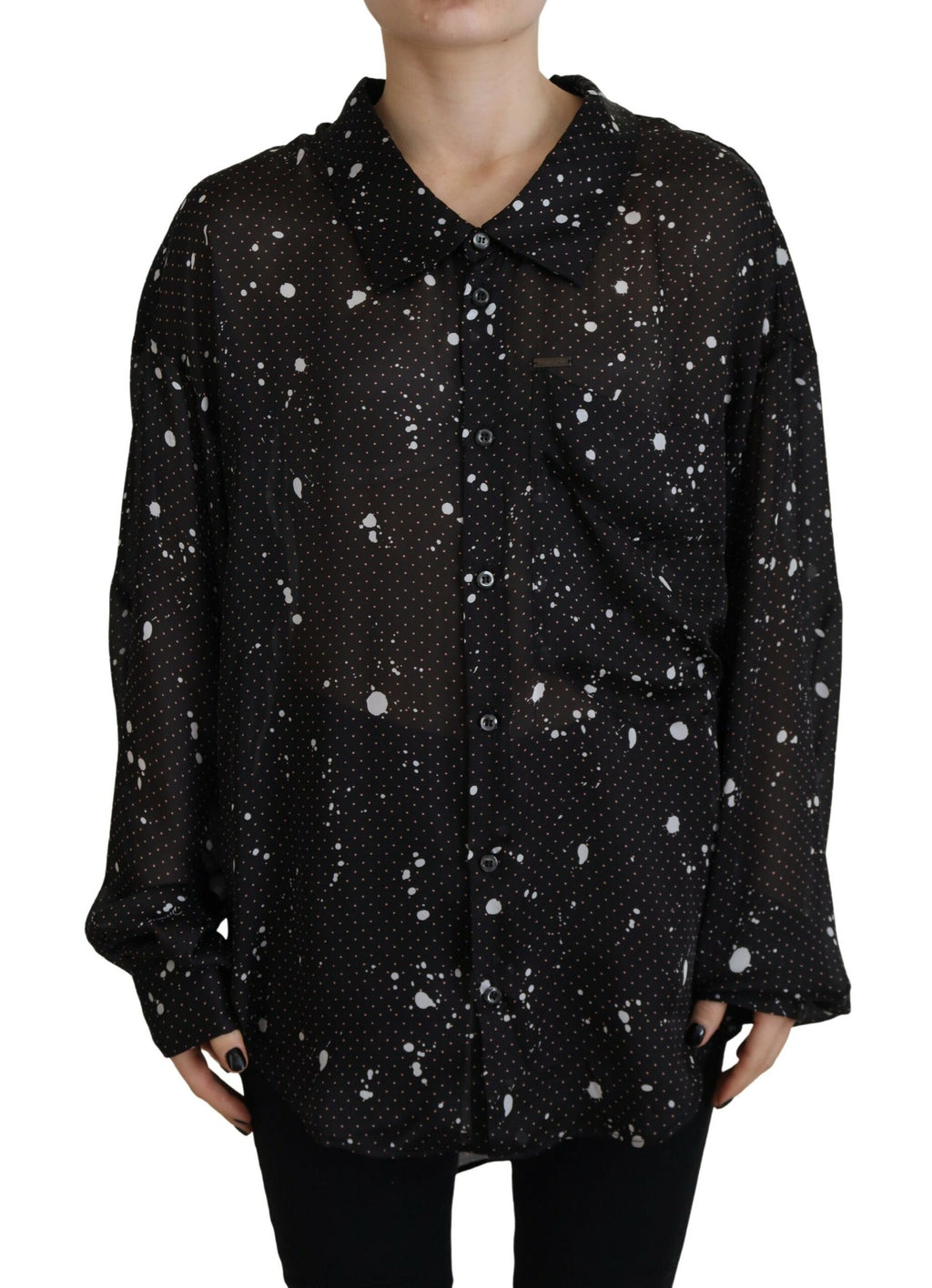 Haut chemisier à pois noirs et col boutonné Dsquared²