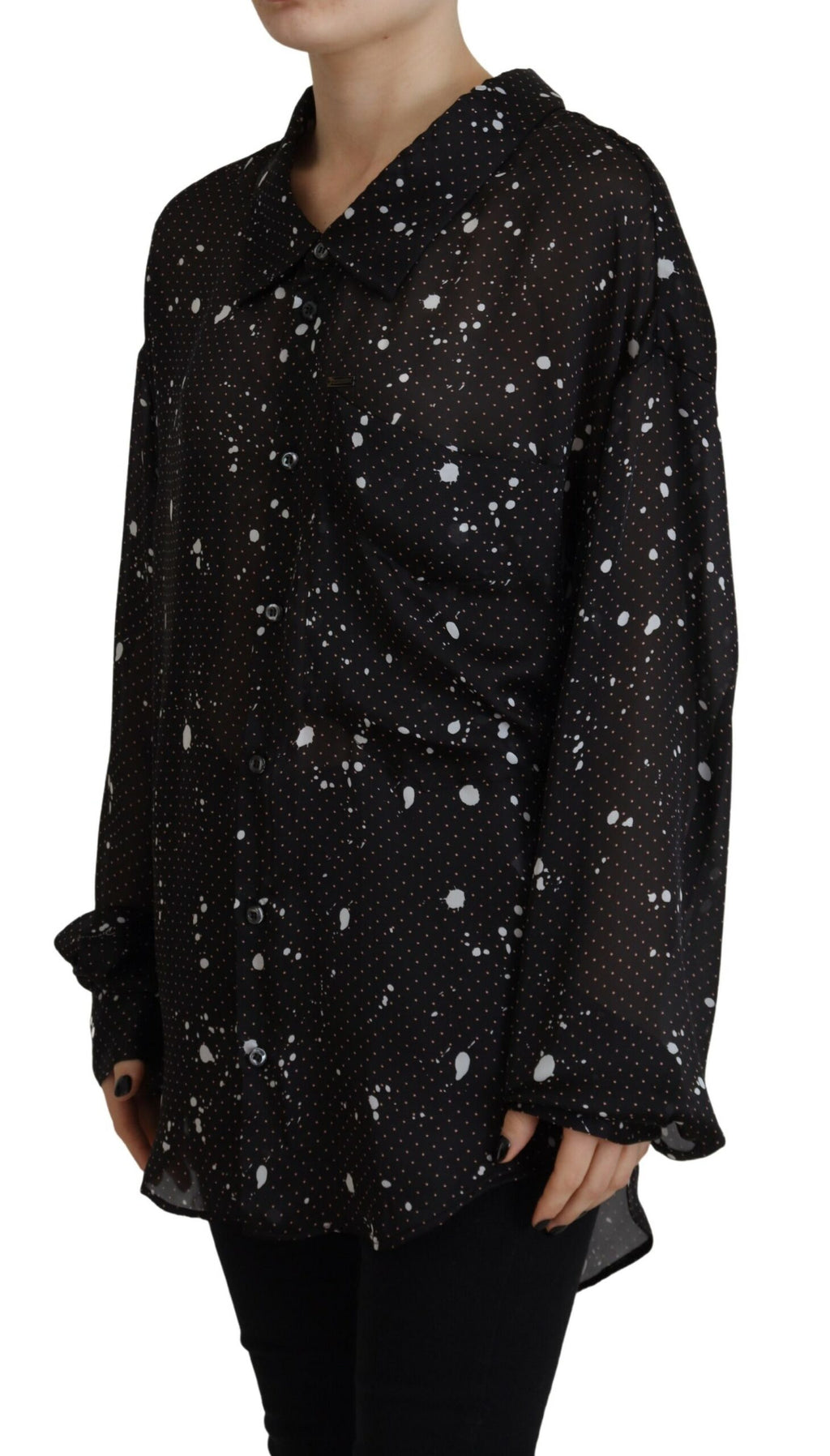 Haut chemisier à pois noirs et col boutonné Dsquared²