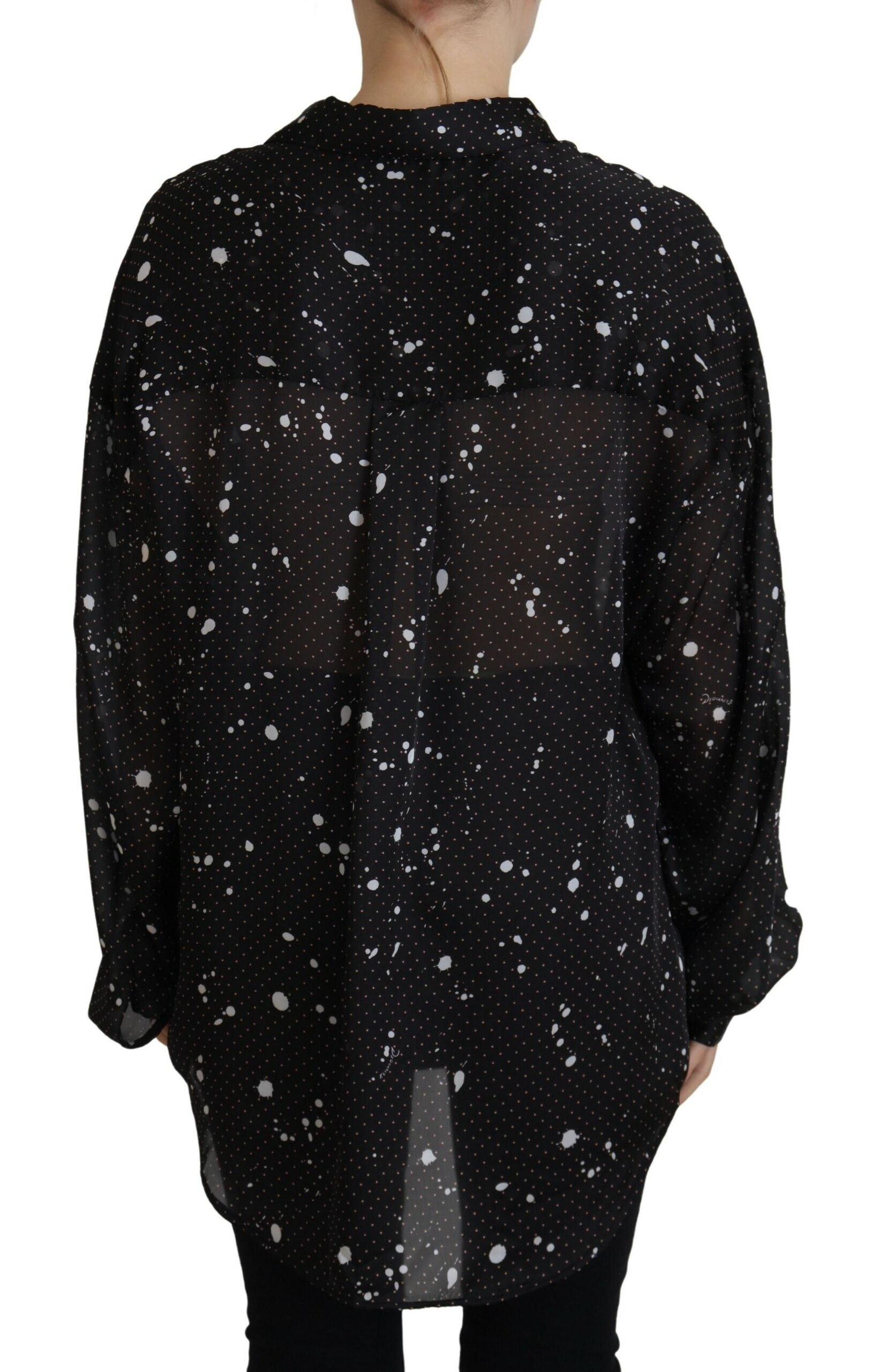 Haut chemisier à pois noirs et col boutonné Dsquared²