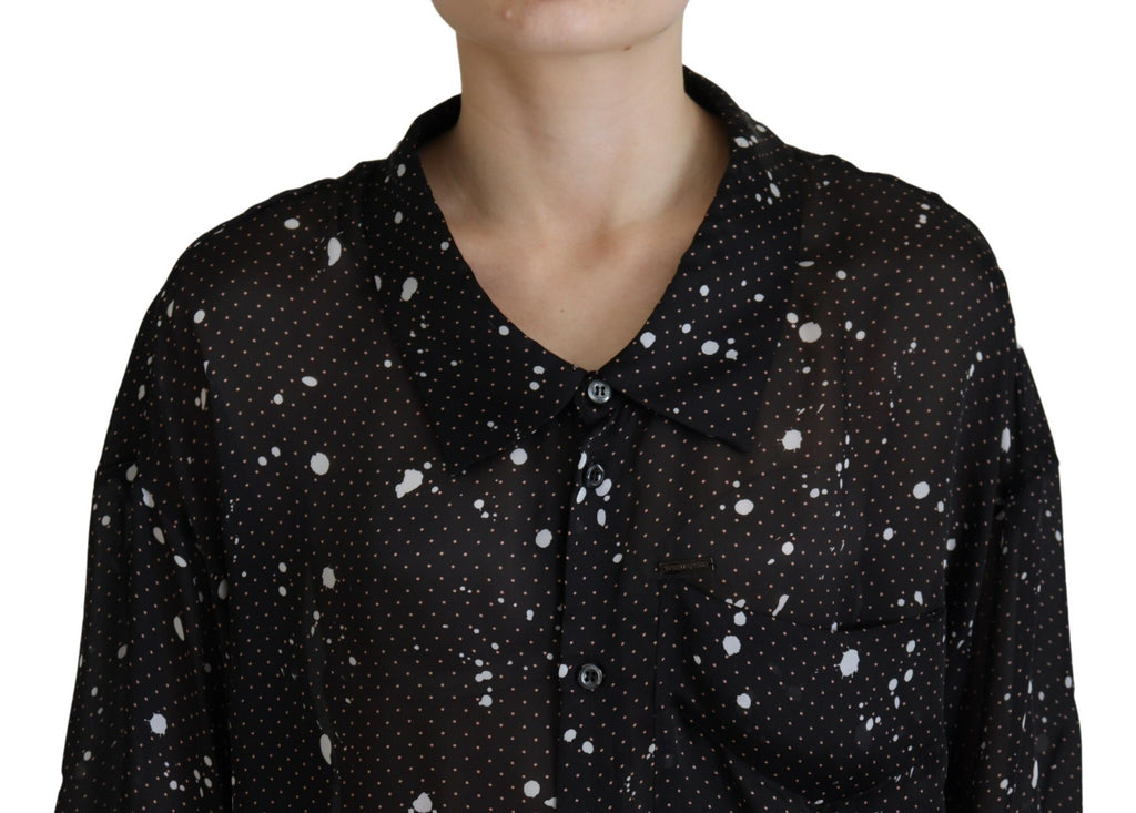 Haut chemisier à pois noirs et col boutonné Dsquared²