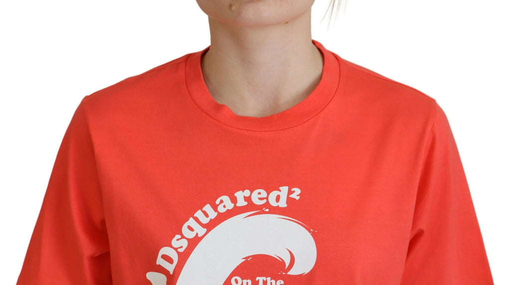 T-shirt Dsquared² col rond en coton à manches courtes et logo orange