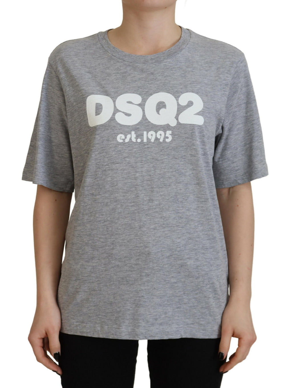 T-shirt Dsquared² à manches courtes col ras du cou en coton gris à logo