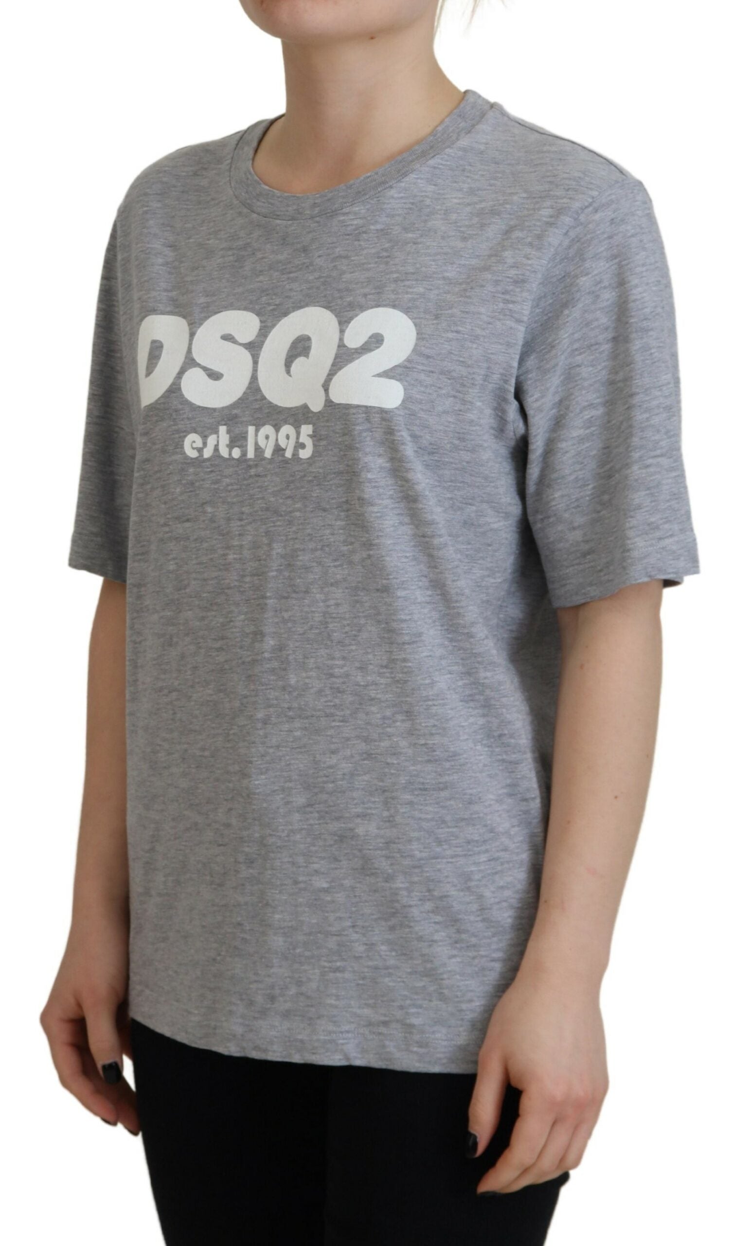 T-shirt Dsquared² à manches courtes col ras du cou en coton gris à logo