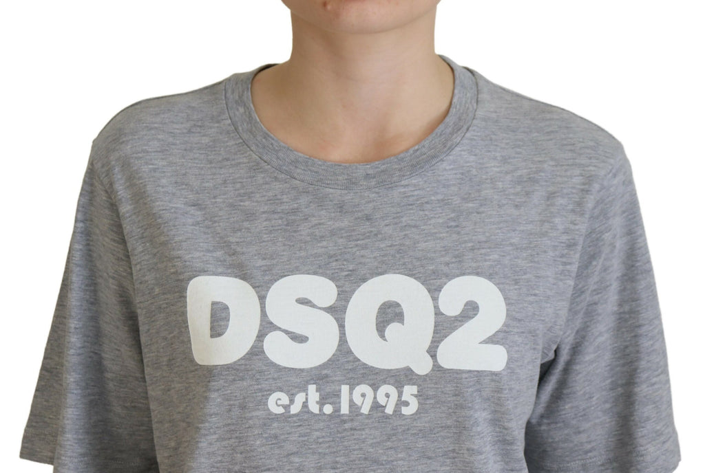 T-shirt Dsquared² à manches courtes col ras du cou en coton gris à logo