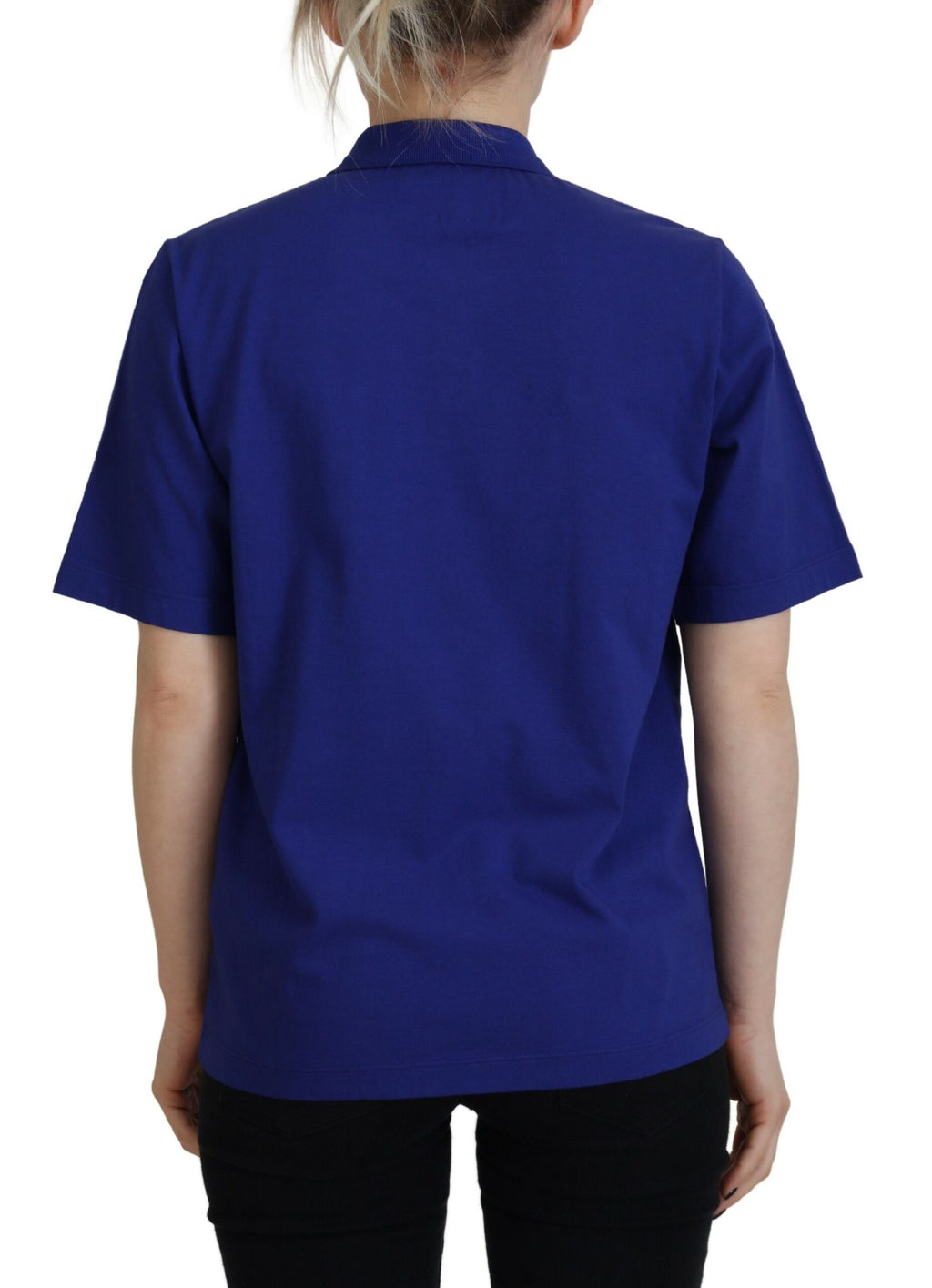 T-shirt Dsquared² bleu à col polo et manches courtes motif écritures