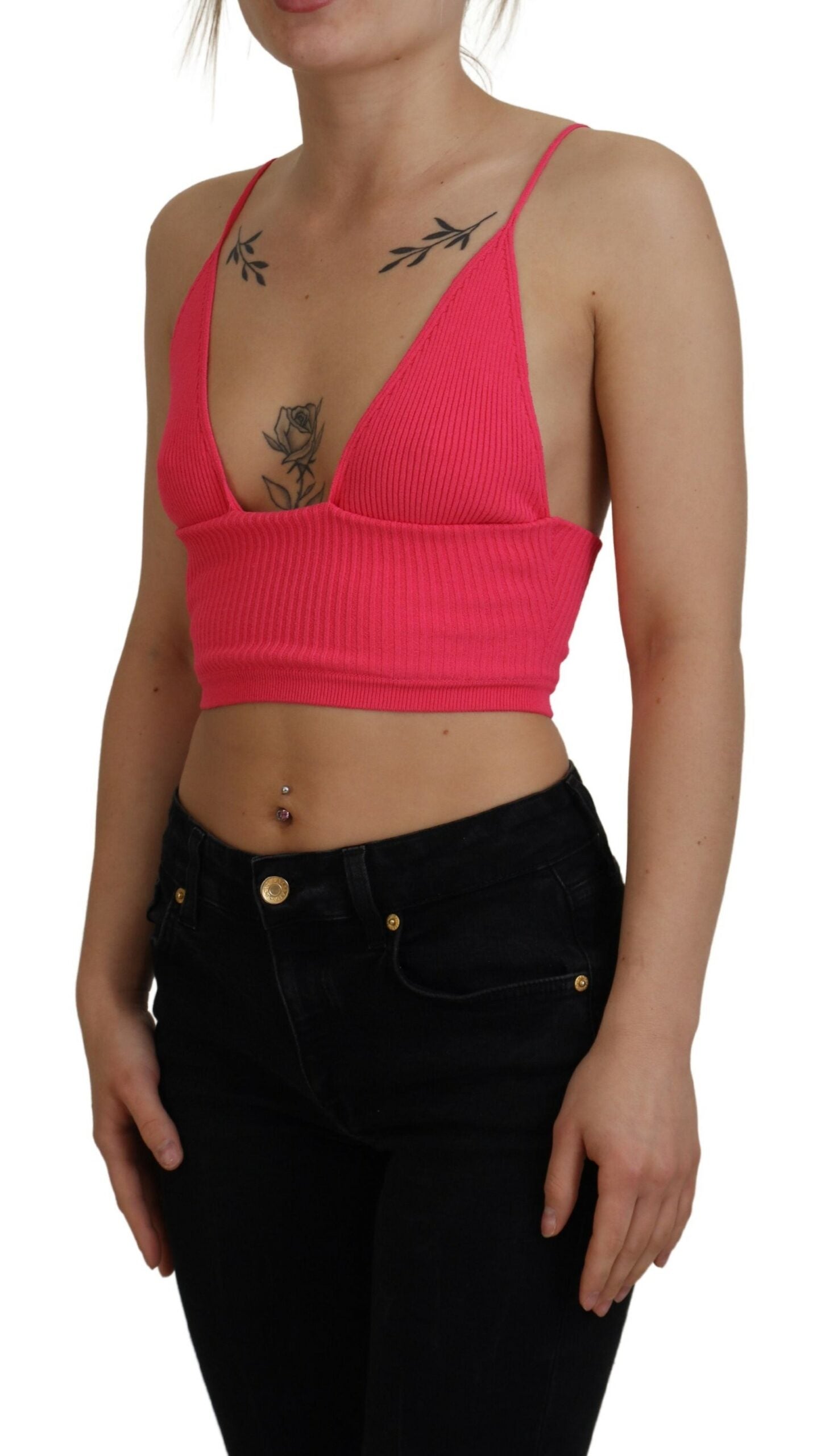 Dsquared² Pink Sleeveless T-Shirt for Women detail view