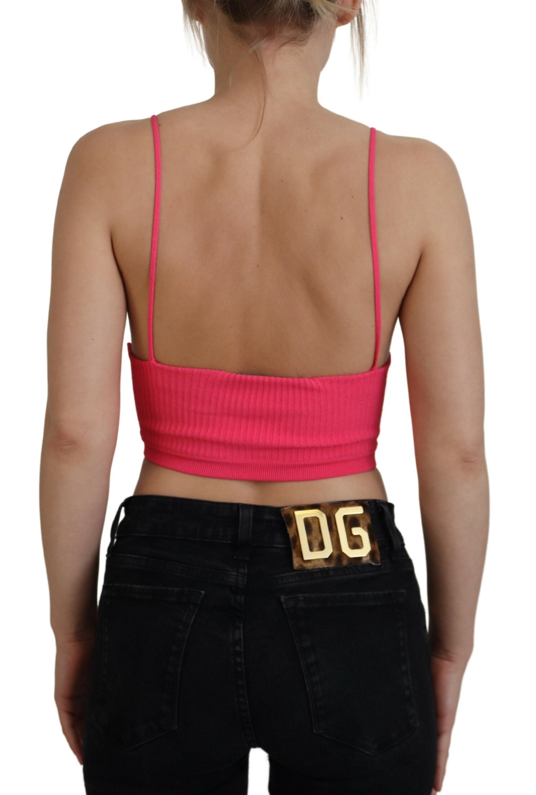 Dsquared² Pink Sleeveless T-Shirt for Women side view
