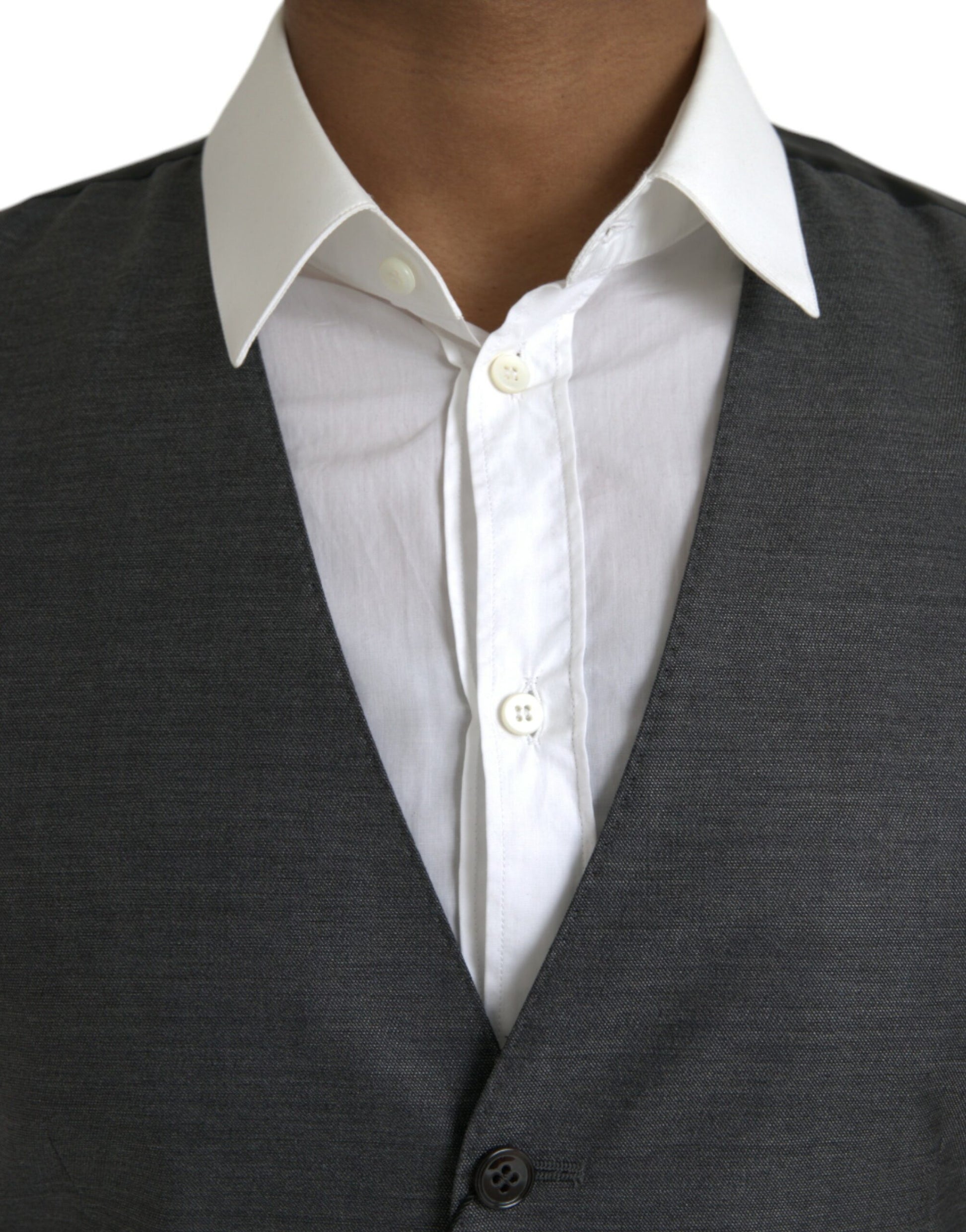 Dolce & Gabbana Grey Waistcoats for Men side view