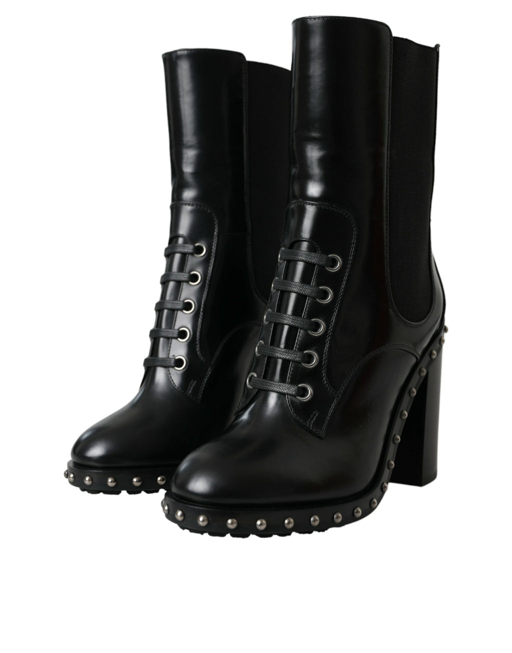 Dolce & Gabbana Black Lace Up Boots for Women detail view