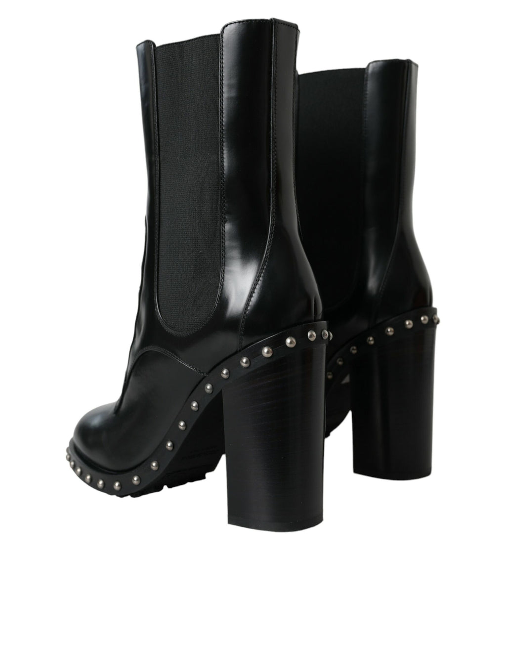 Dolce & Gabbana Black Lace Up Boots for Women side view