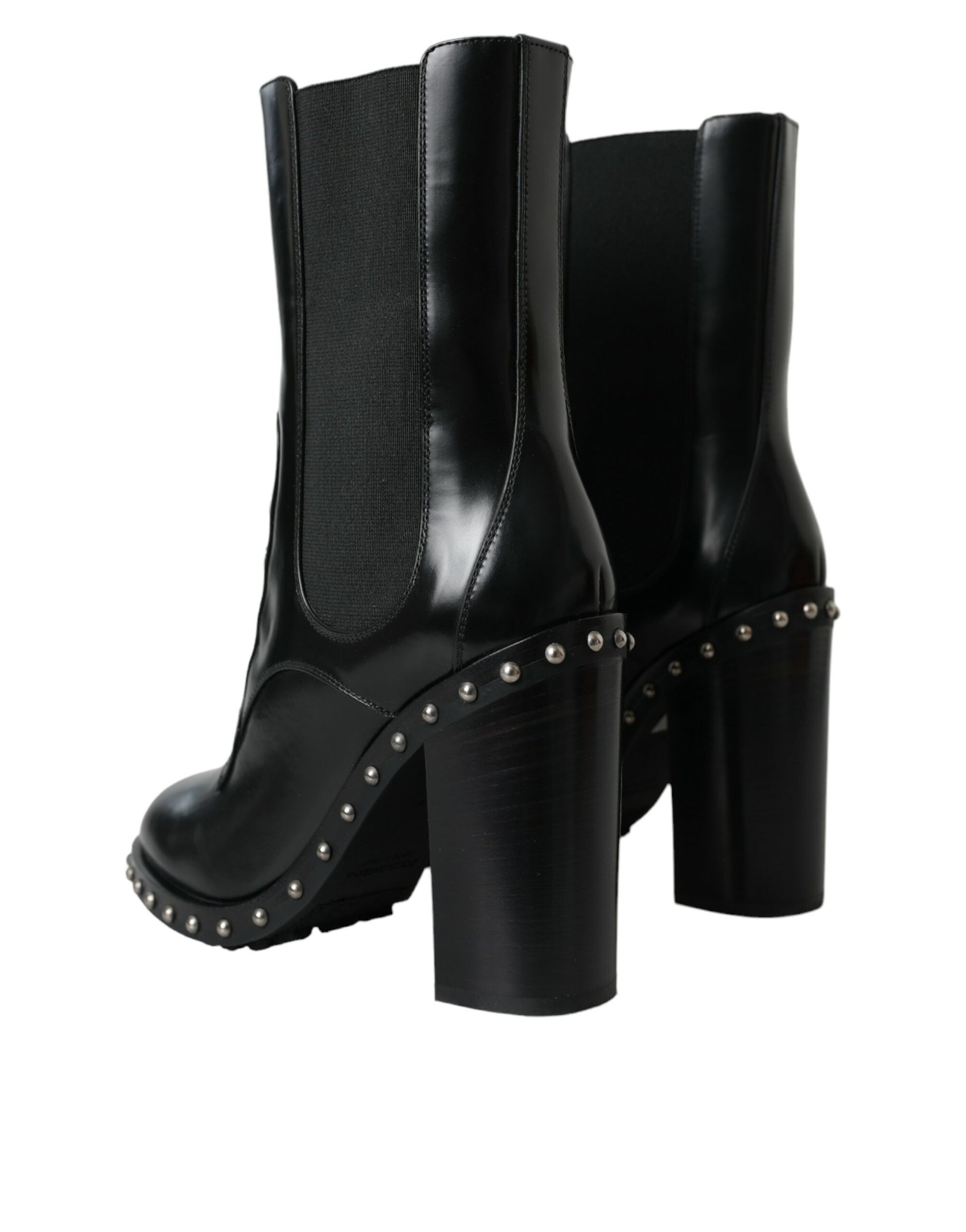 Dolce & Gabbana Black Lace Up Boots for Women side view